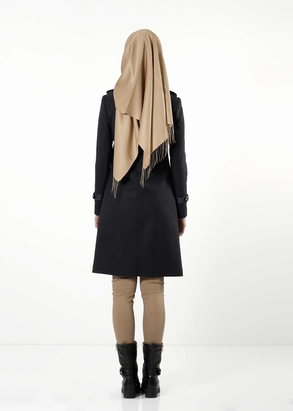 Tesettür giyim LACİVERT 1643 TRENÇKOT