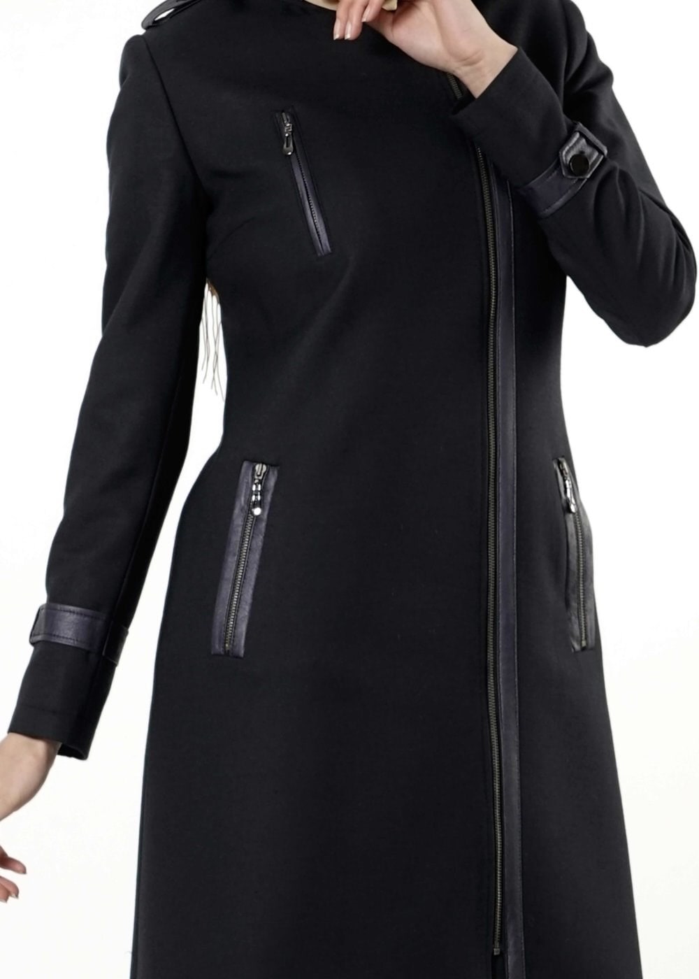 Tesettür giyim LACİVERT 1643 TRENÇKOT