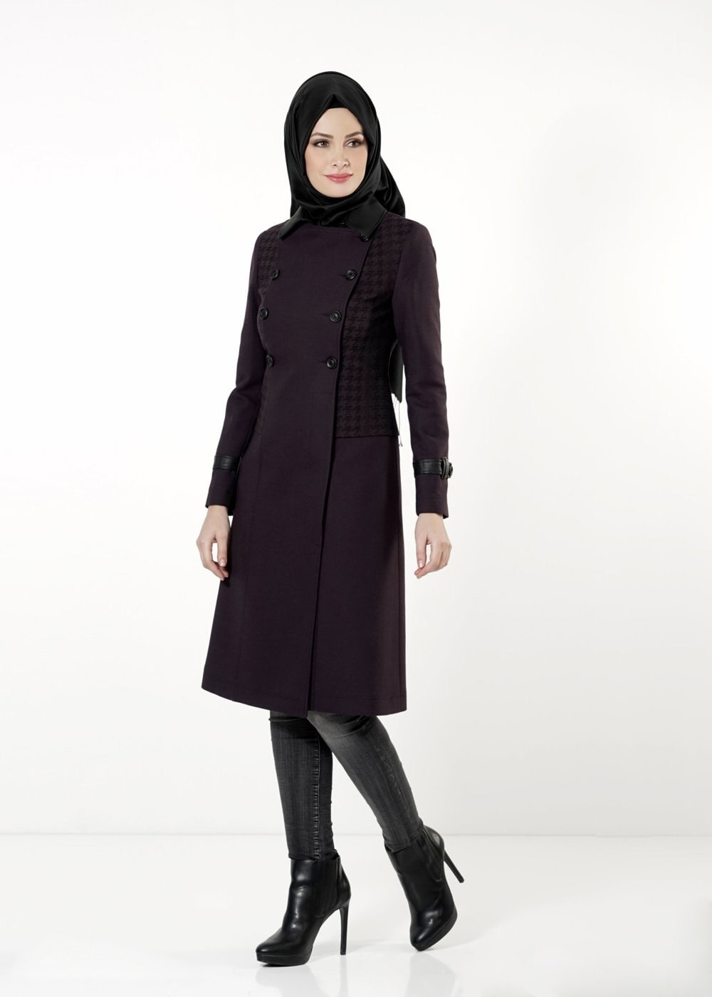 Tesettür giyim MOR 1645 TRENÇKOT