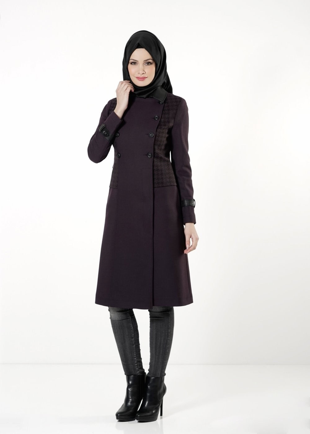 Tesettür giyim MOR 1645 TRENÇKOT