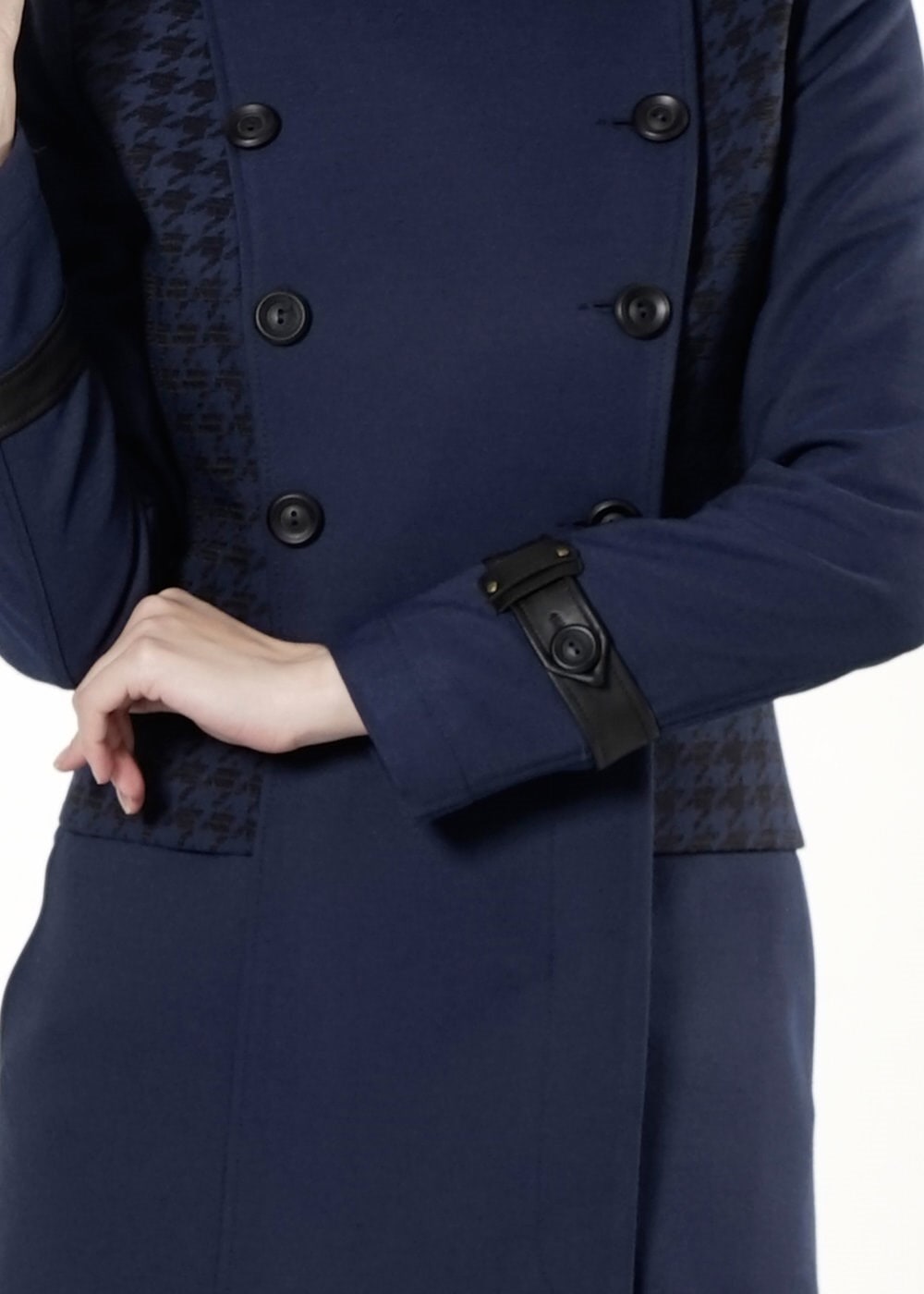 Tesettür giyim LACİVERT 1645 TRENÇKOT