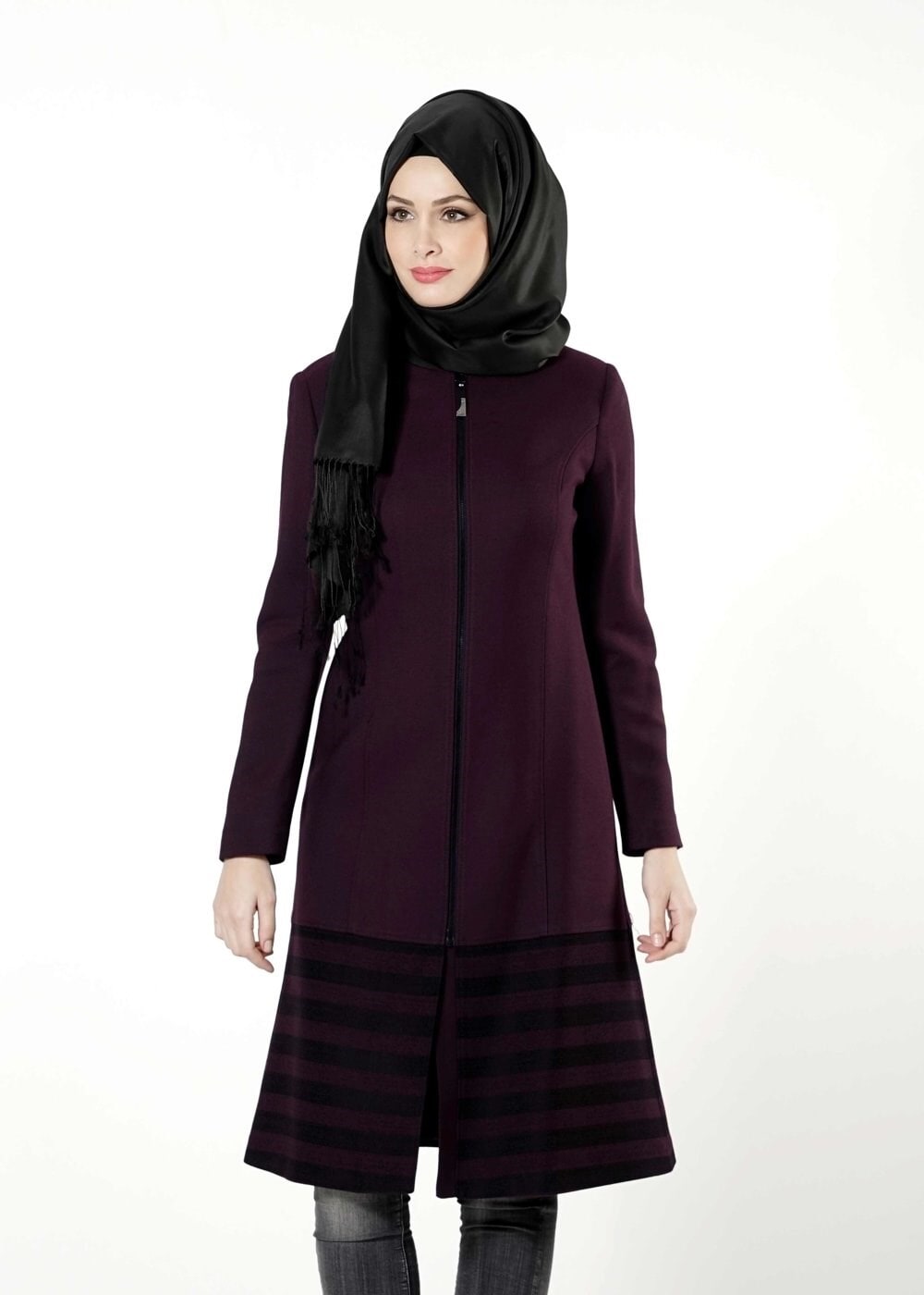 Tesettür giyim MOR 1647 TRENÇKOT