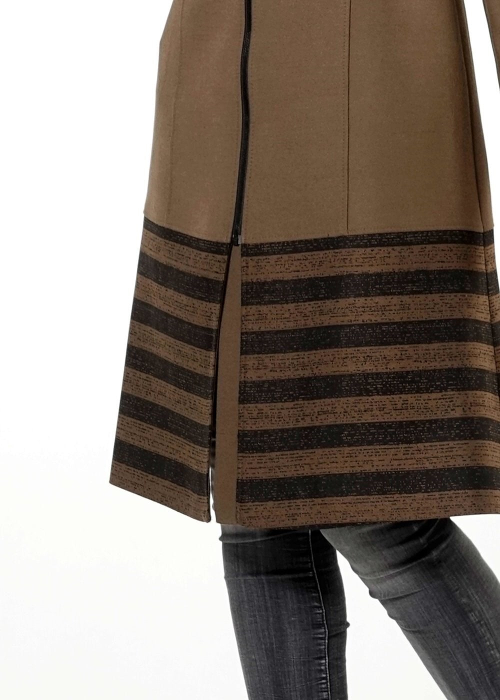 Tesettür giyim KAHVE 1647 TRENÇKOT