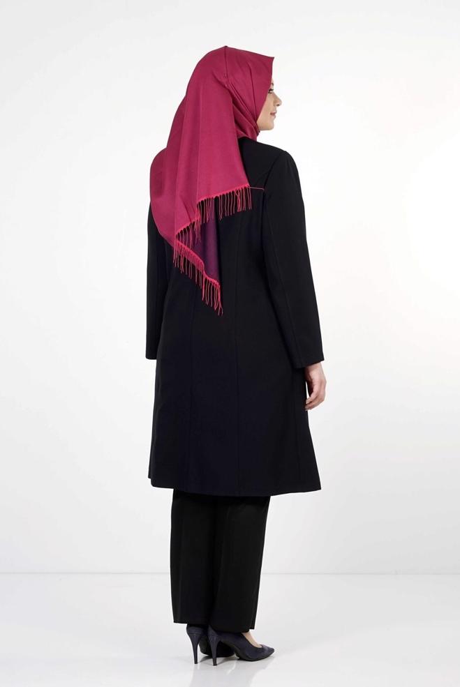 Tesettür giyim LACİVERT 1656 TRENÇKOT - ALVİNA