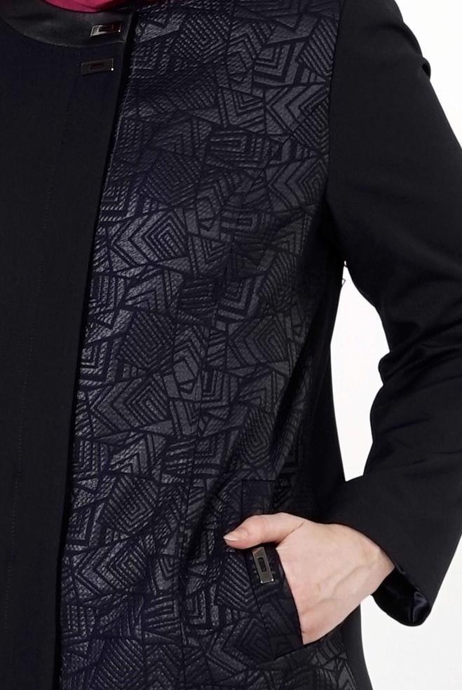 Tesettür giyim LACİVERT 1656 TRENÇKOT - ALVİNA