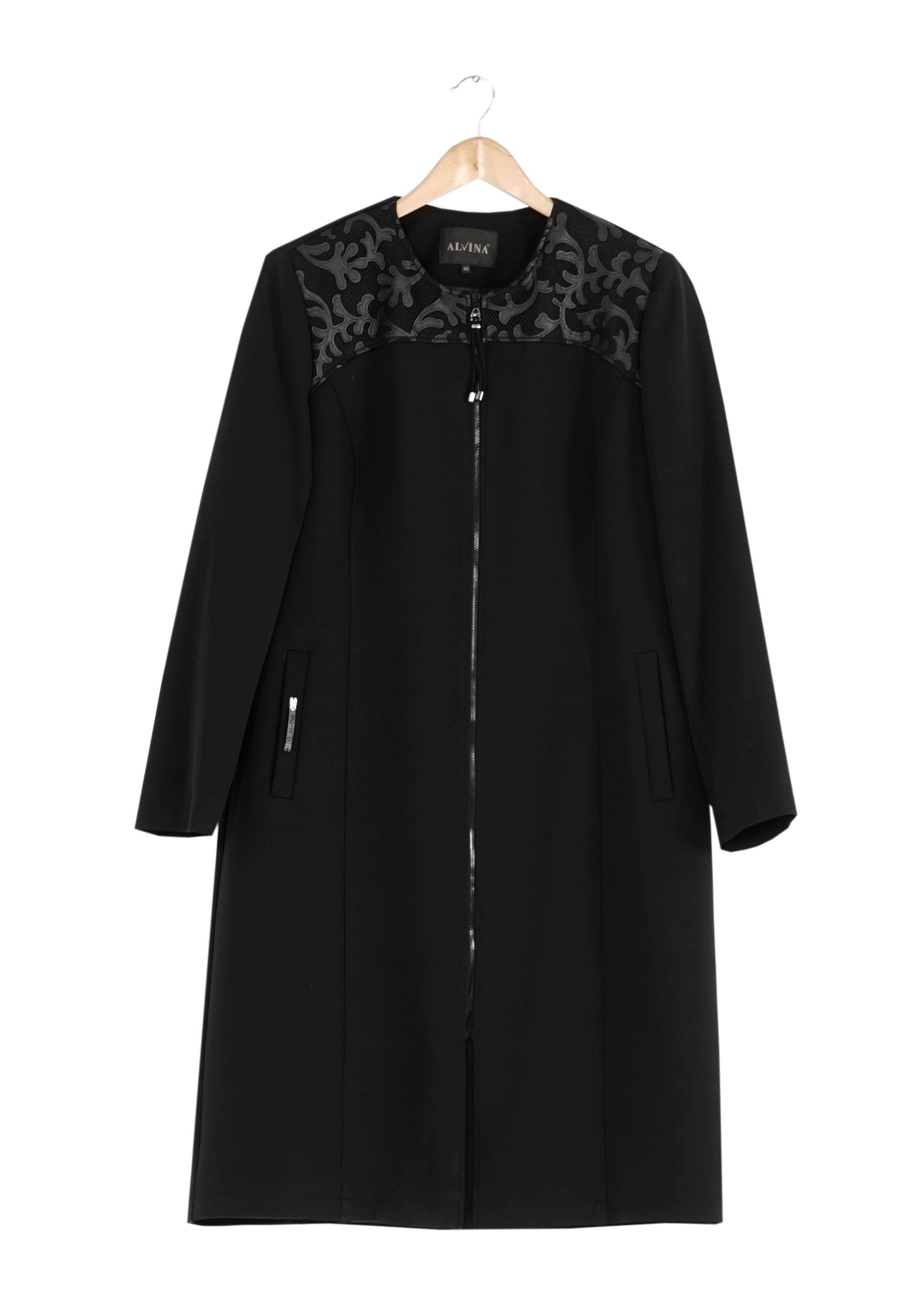 Tesettür giyim SİYAH FERMUARLI TRENÇKOT 1657 