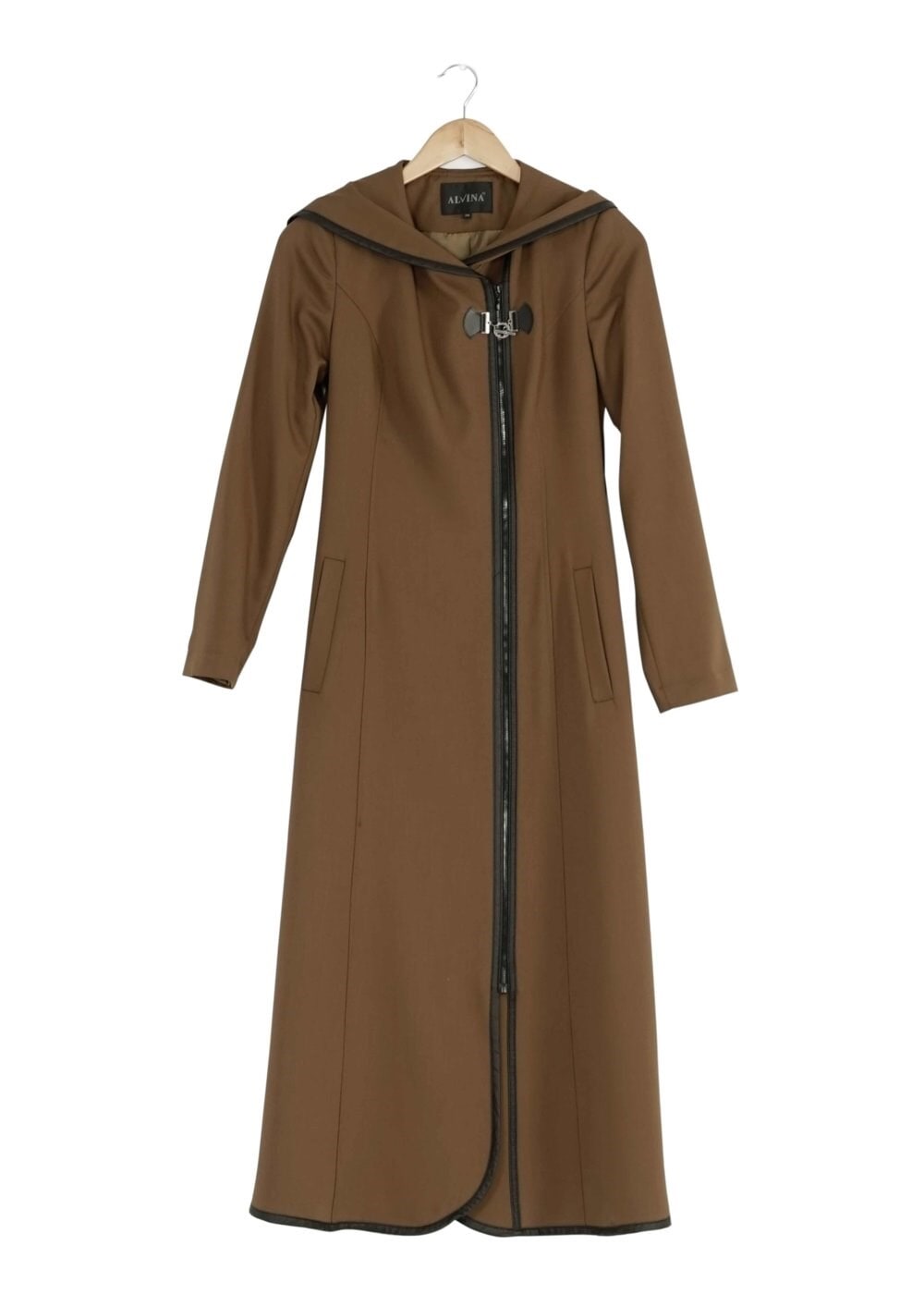 Tesettür giyim TABA DERİ DETAYLI TRENÇKOT 1664 