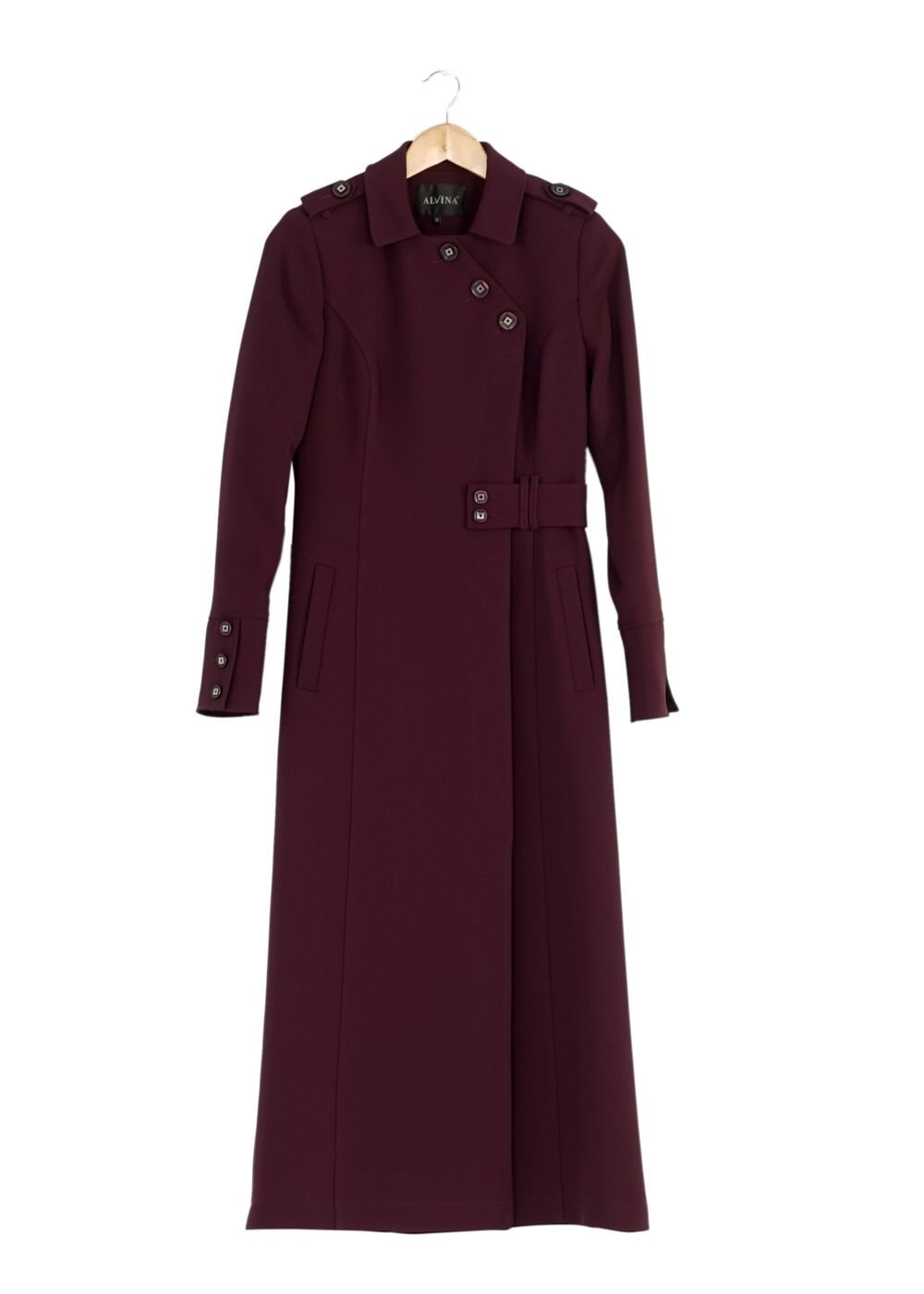 Tesettür giyim MÜRDÜM DÜĞMELİ TRENÇKOT 1668 