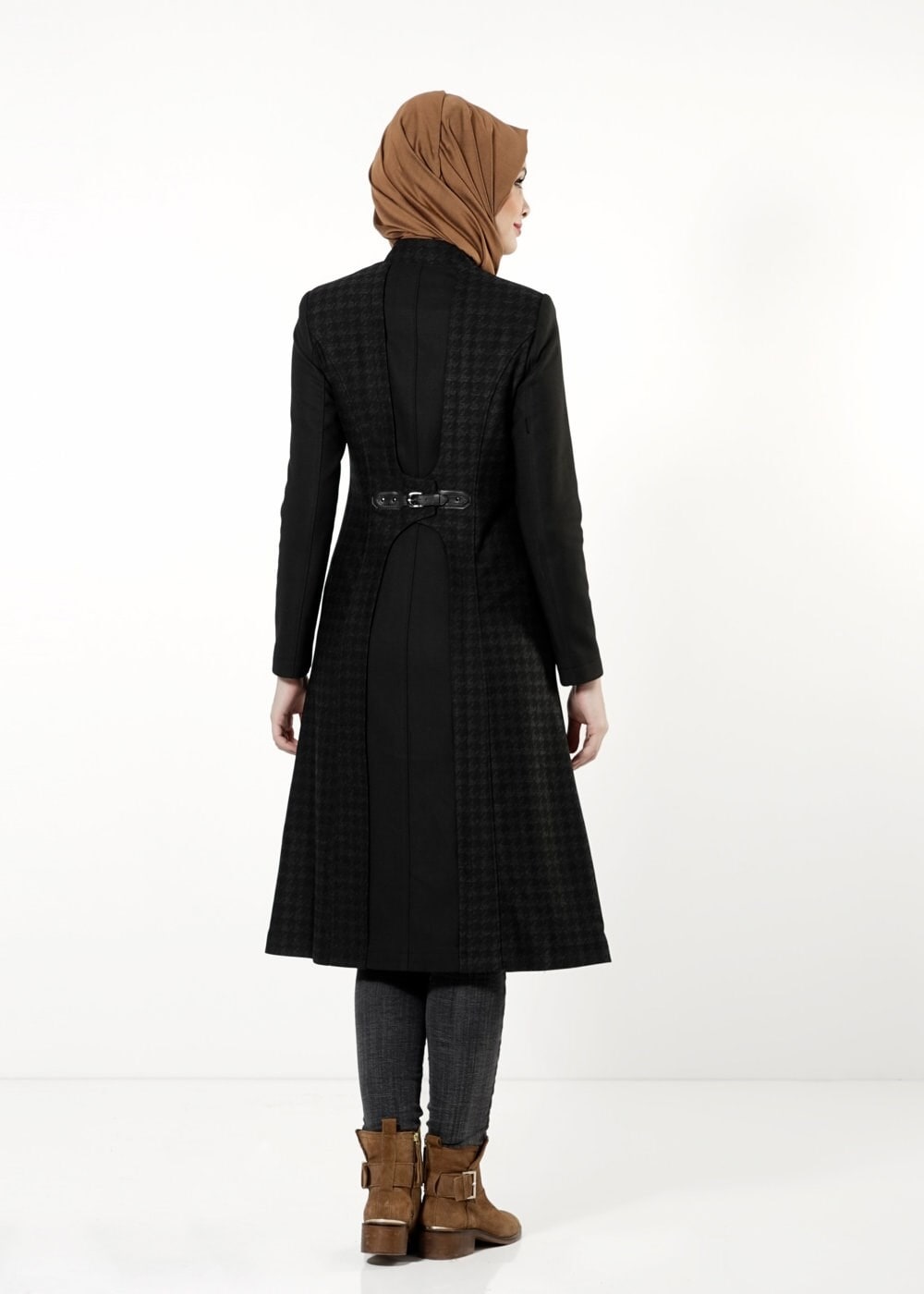 Tesettür giyim SİYAH 1670 TRENÇKOT