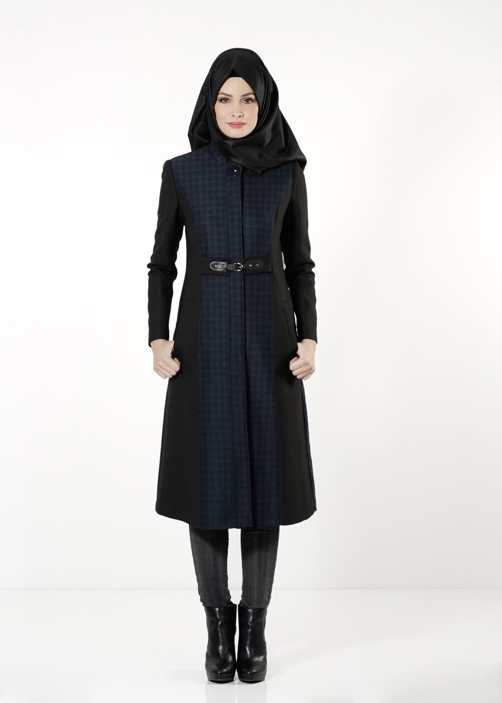 Tesettür giyim LACİVERT 1670 TRENÇKOT