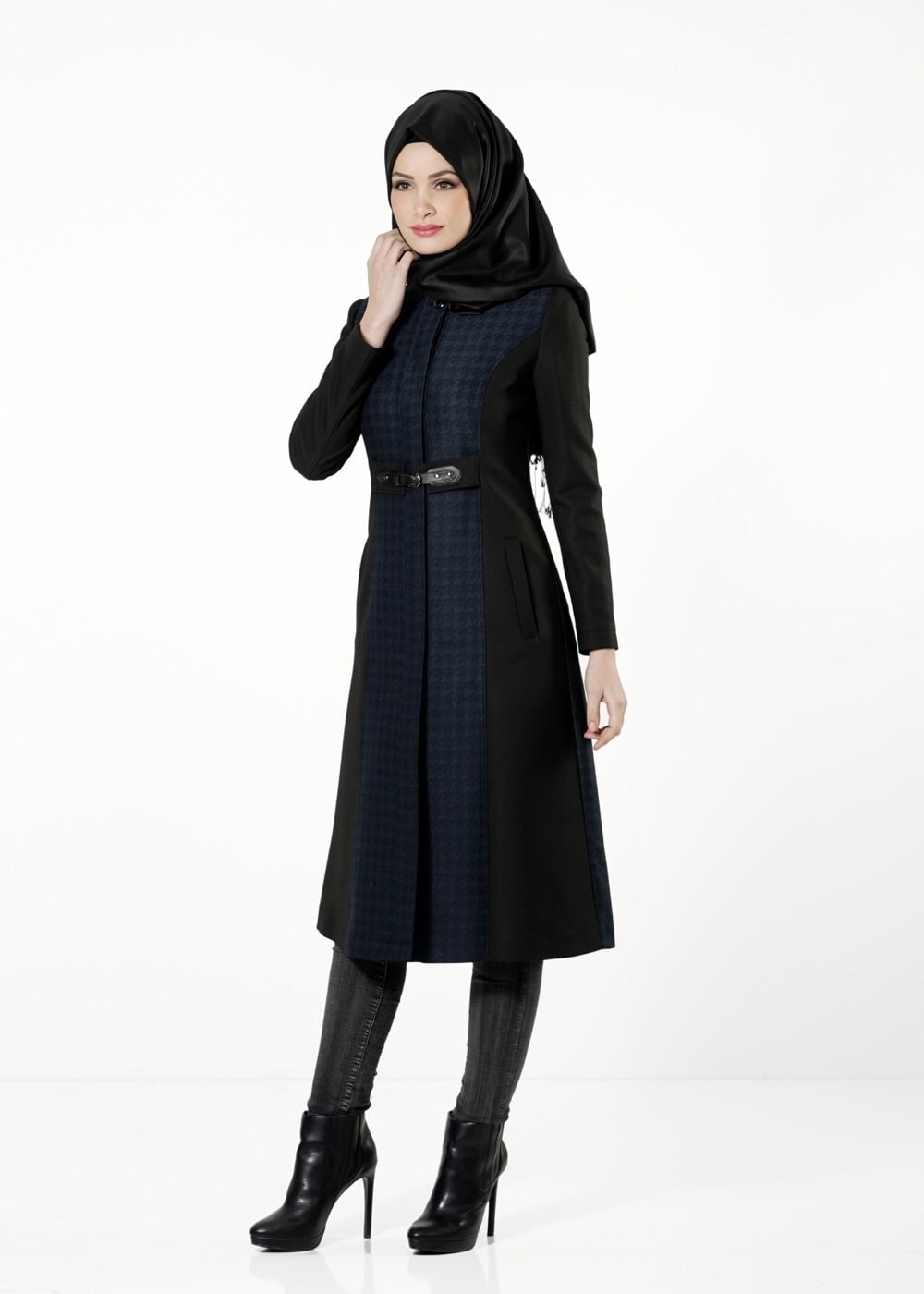 Tesettür giyim LACİVERT 1670 TRENÇKOT
