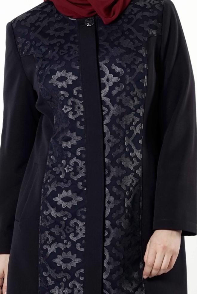Tesettür giyim LACİVERT 1673 TRENÇKOT - ALVİNA