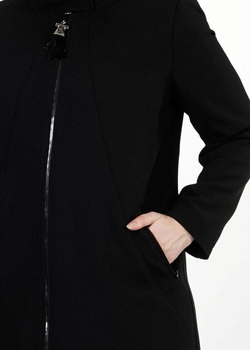 Tesettür giyim SİYAH 1674 TRENÇKOT