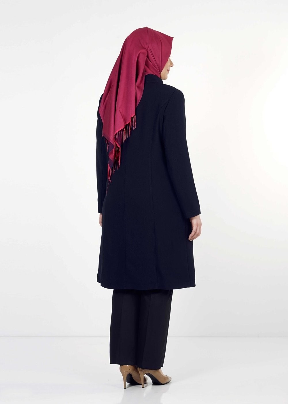 Tesettür giyim LACİVERT 1674 TRENÇKOT