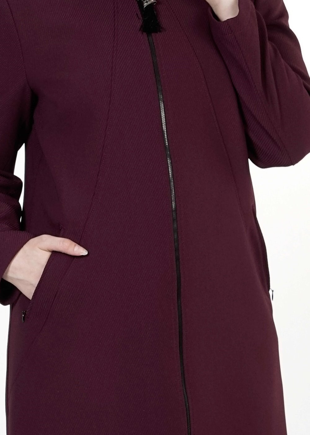 Tesettür giyim MÜRDÜM 1674 TRENÇKOT