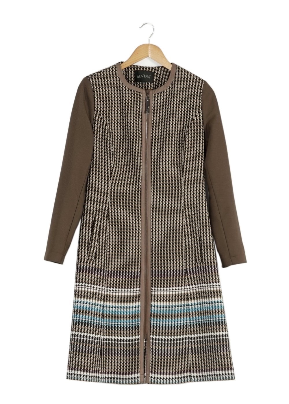 Tesettür giyim KAHVE KAZAYAĞI DESENLİ TRENÇKOT 1687 