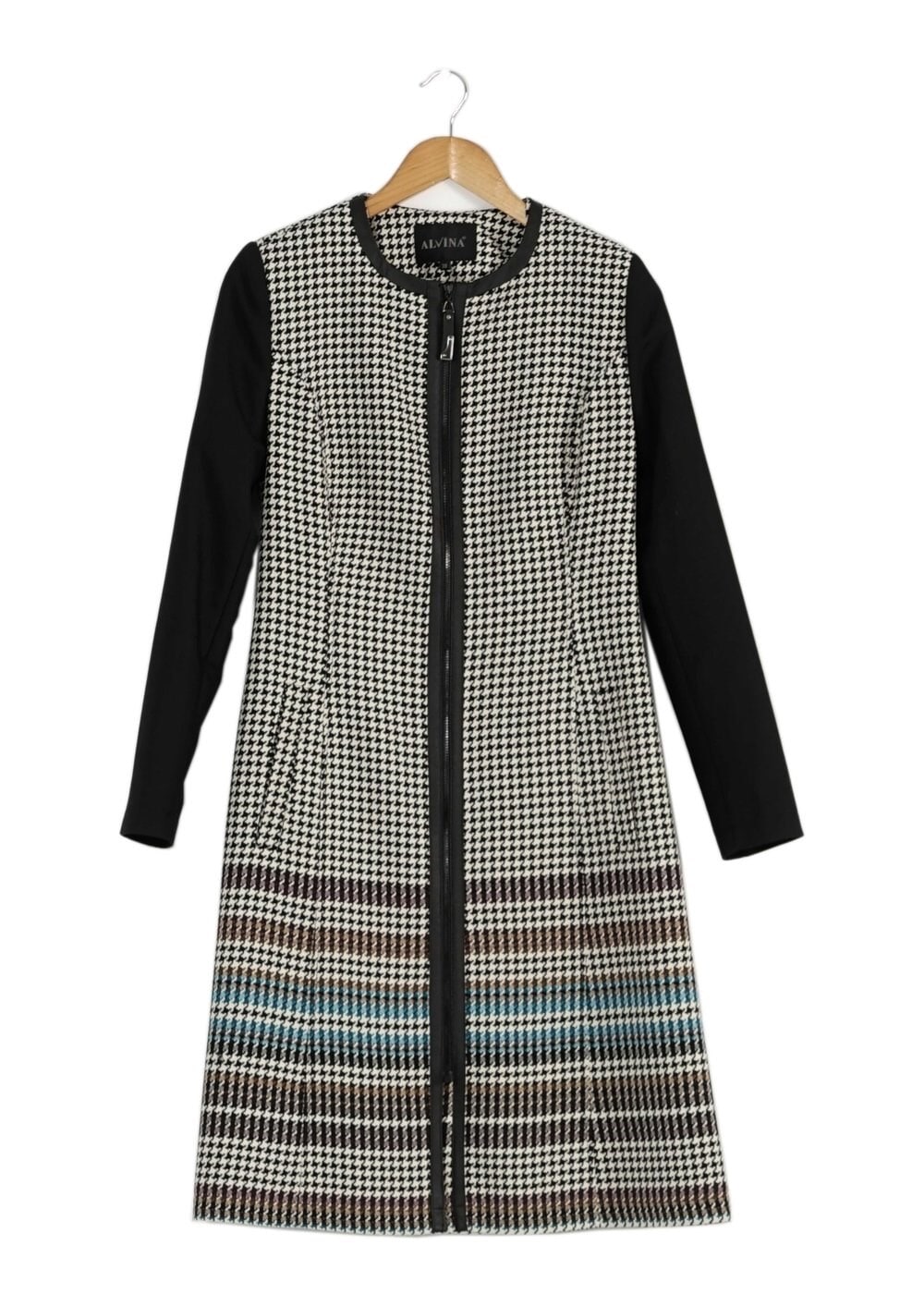 Tesettür giyim BEJ KAZAYAĞI DESENLİ TRENÇKOT 1687 