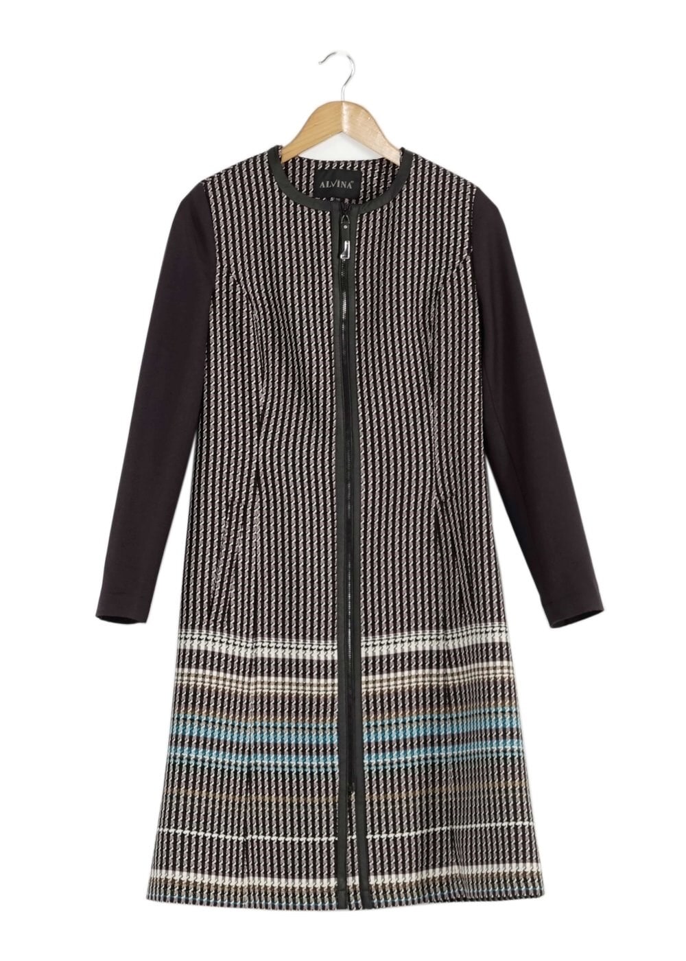 Tesettür giyim MÜRDÜM KAZAYAĞI DESENLİ TRENÇKOT 1687 