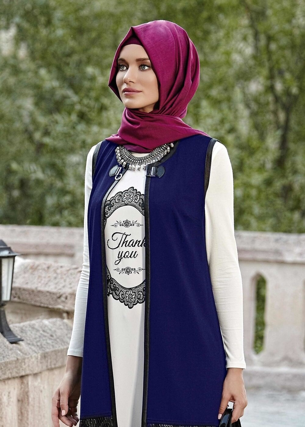 Tesettür giyim LACİVERT 4012 YELEK