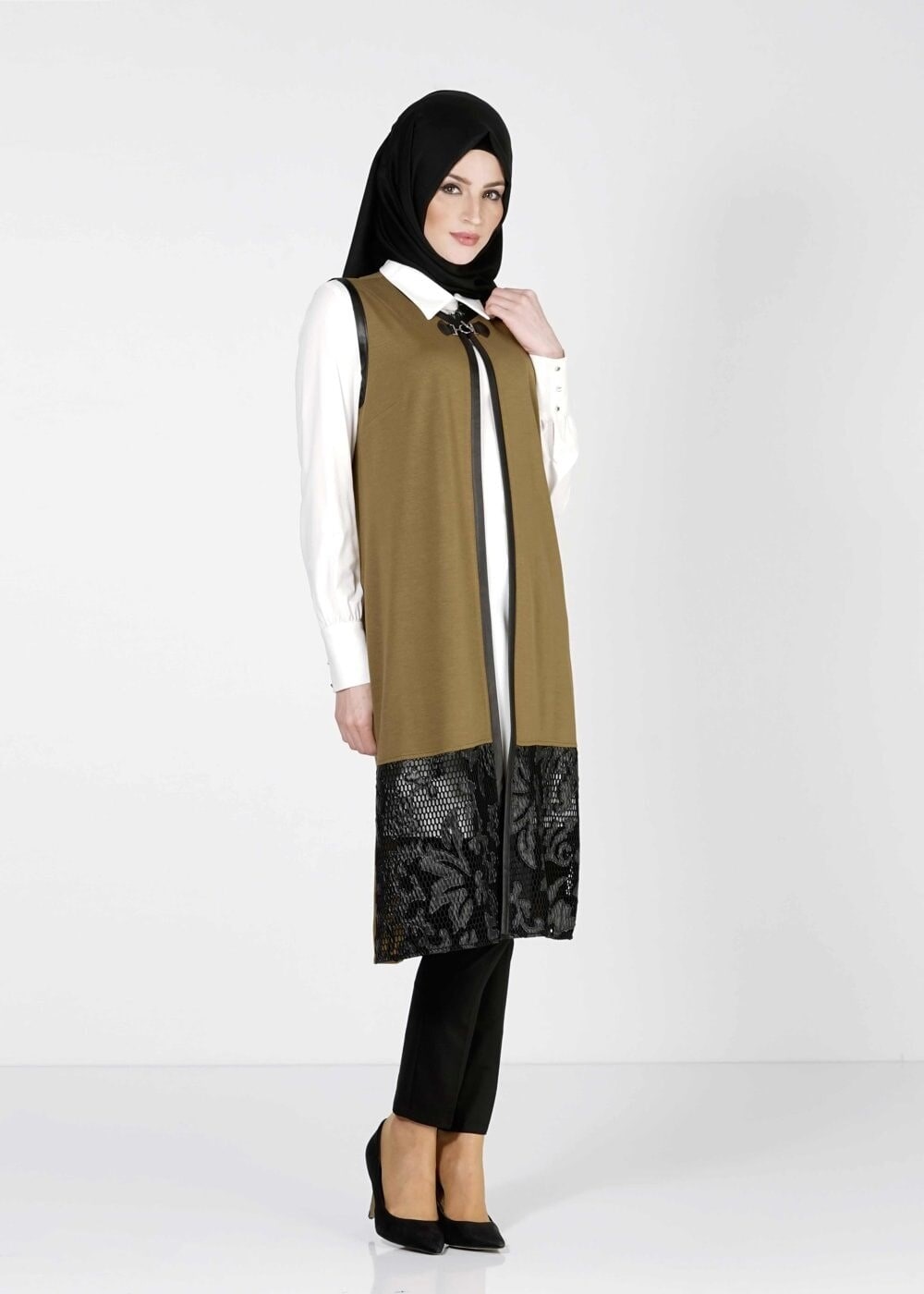 Tesettür giyim YEŞİL 4012 YELEK
