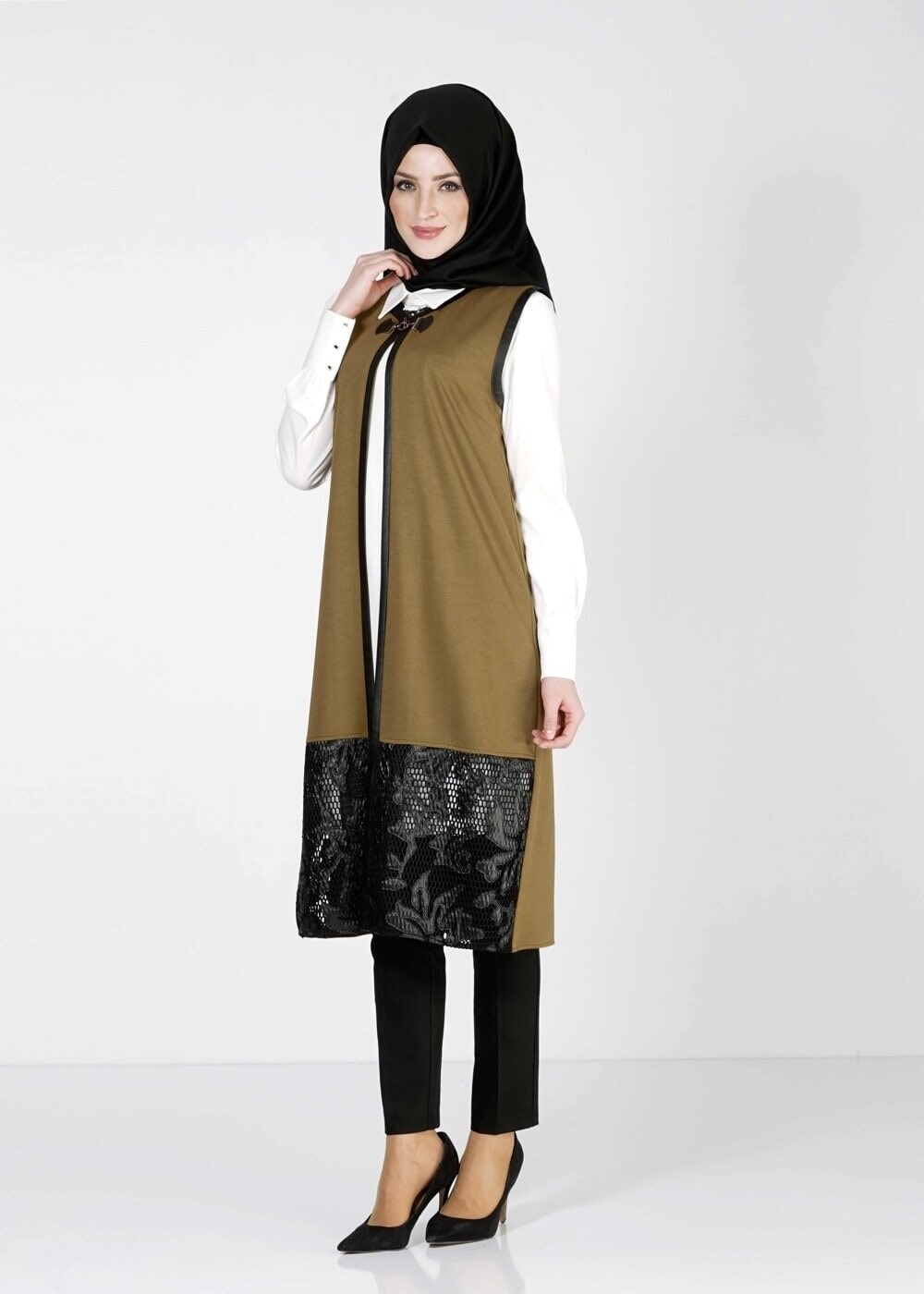 Tesettür giyim YEŞİL 4012 YELEK