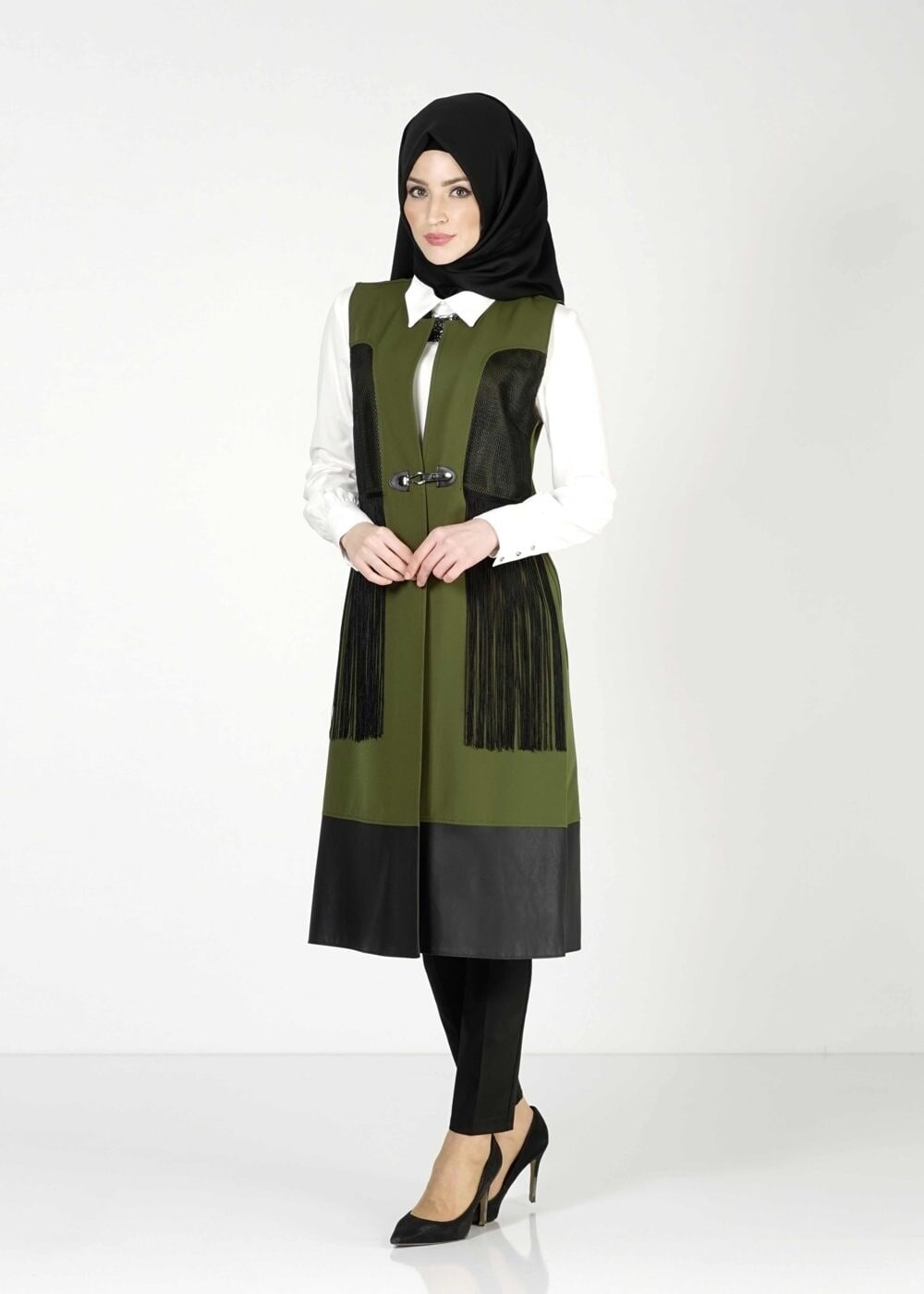 Tesettür giyim YEŞİL 4045 YELEK