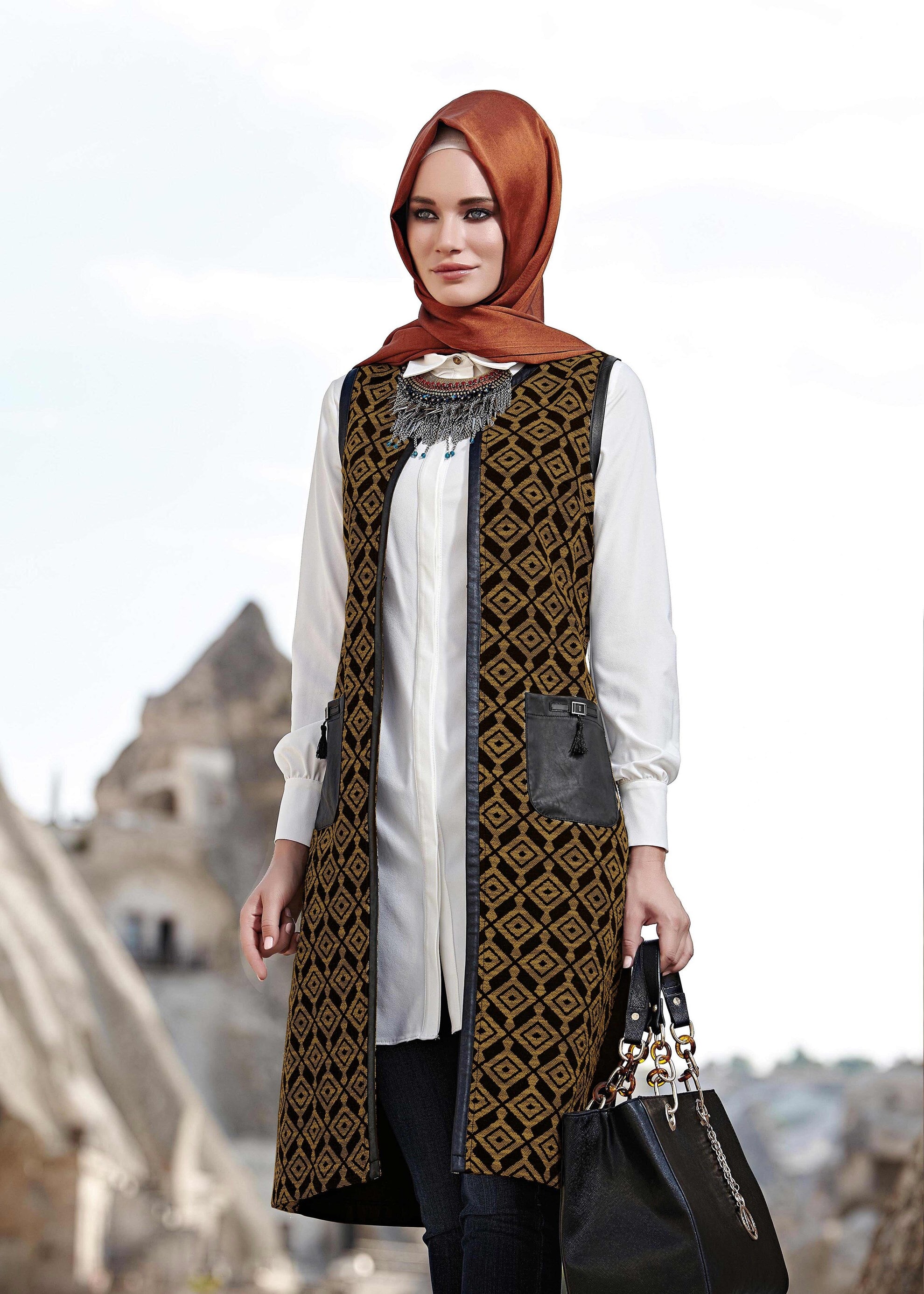 Tesettür giyim YEŞİL 4048 YELEK