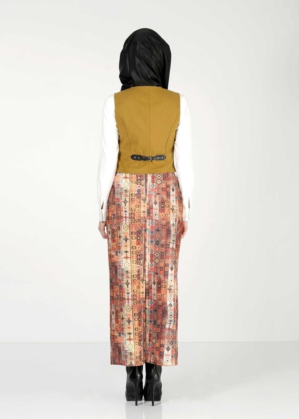 Tesettür giyim SARI 4084 YELEK