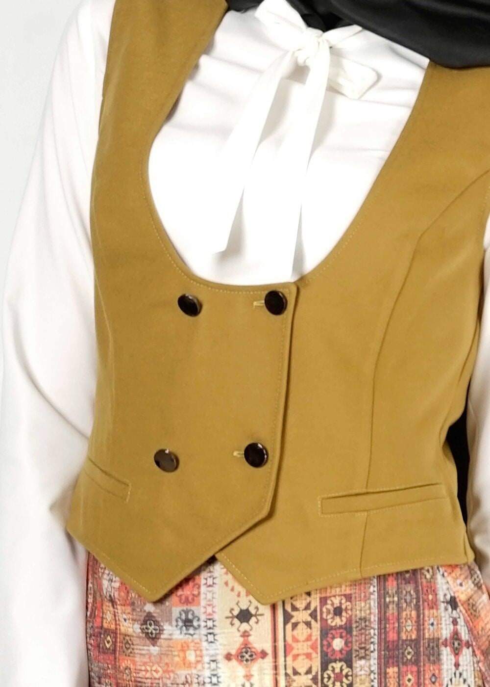 Tesettür giyim SARI 4084 YELEK