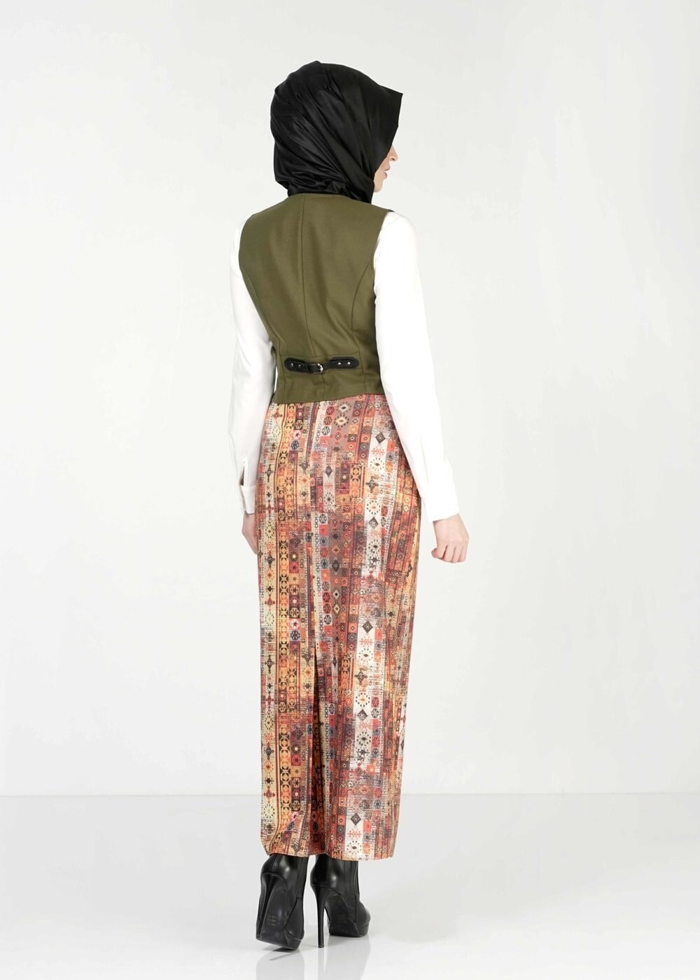 Tesettür giyim HAKİ 4084 YELEK