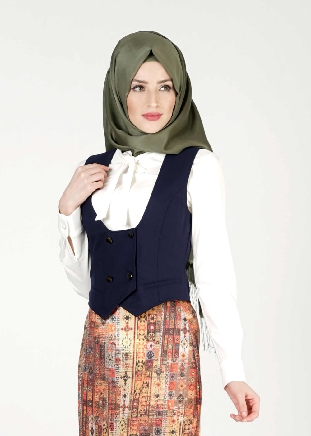 Tesettür giyim LACİVERT 4084 YELEK