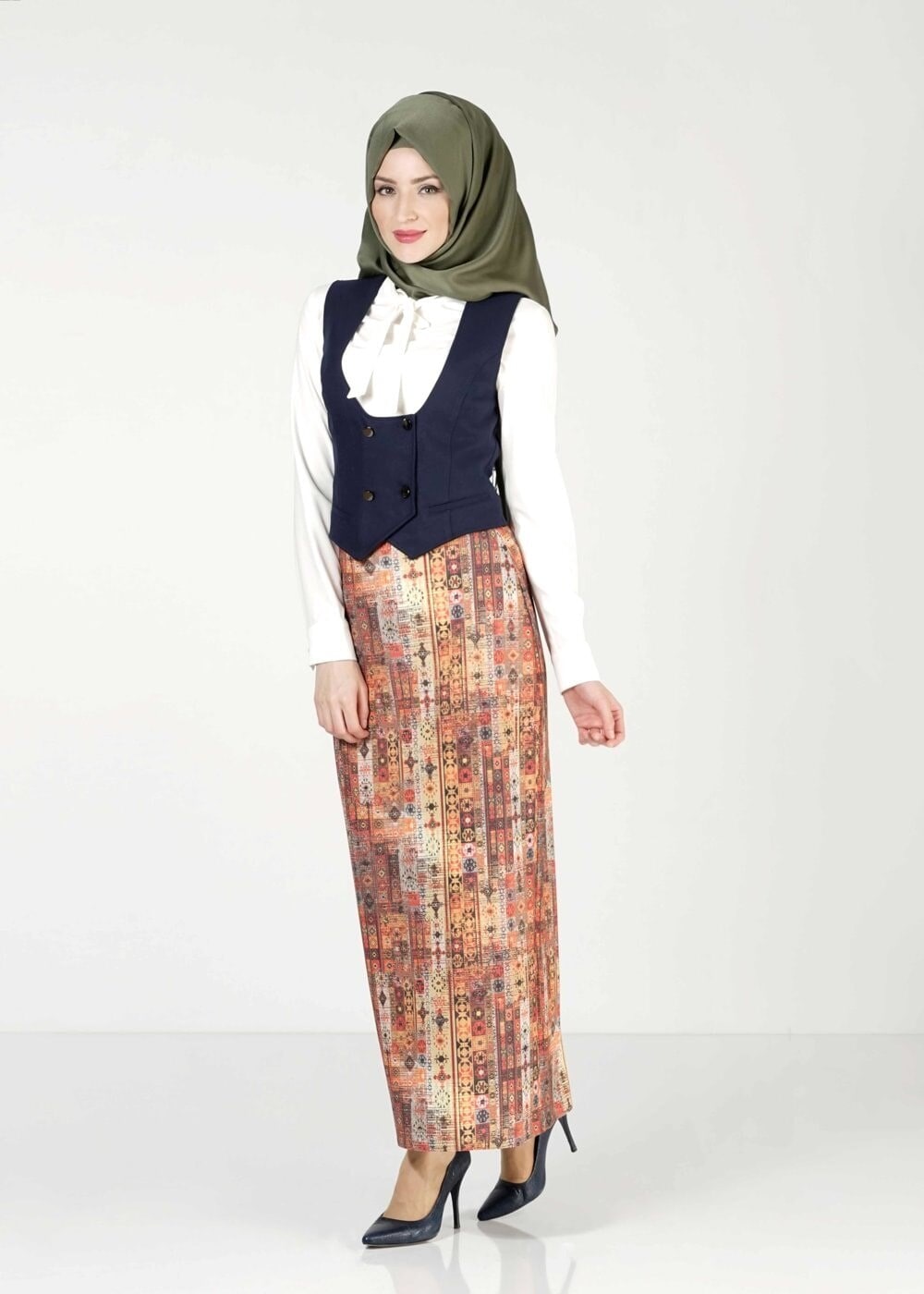 Tesettür giyim LACİVERT 4084 YELEK