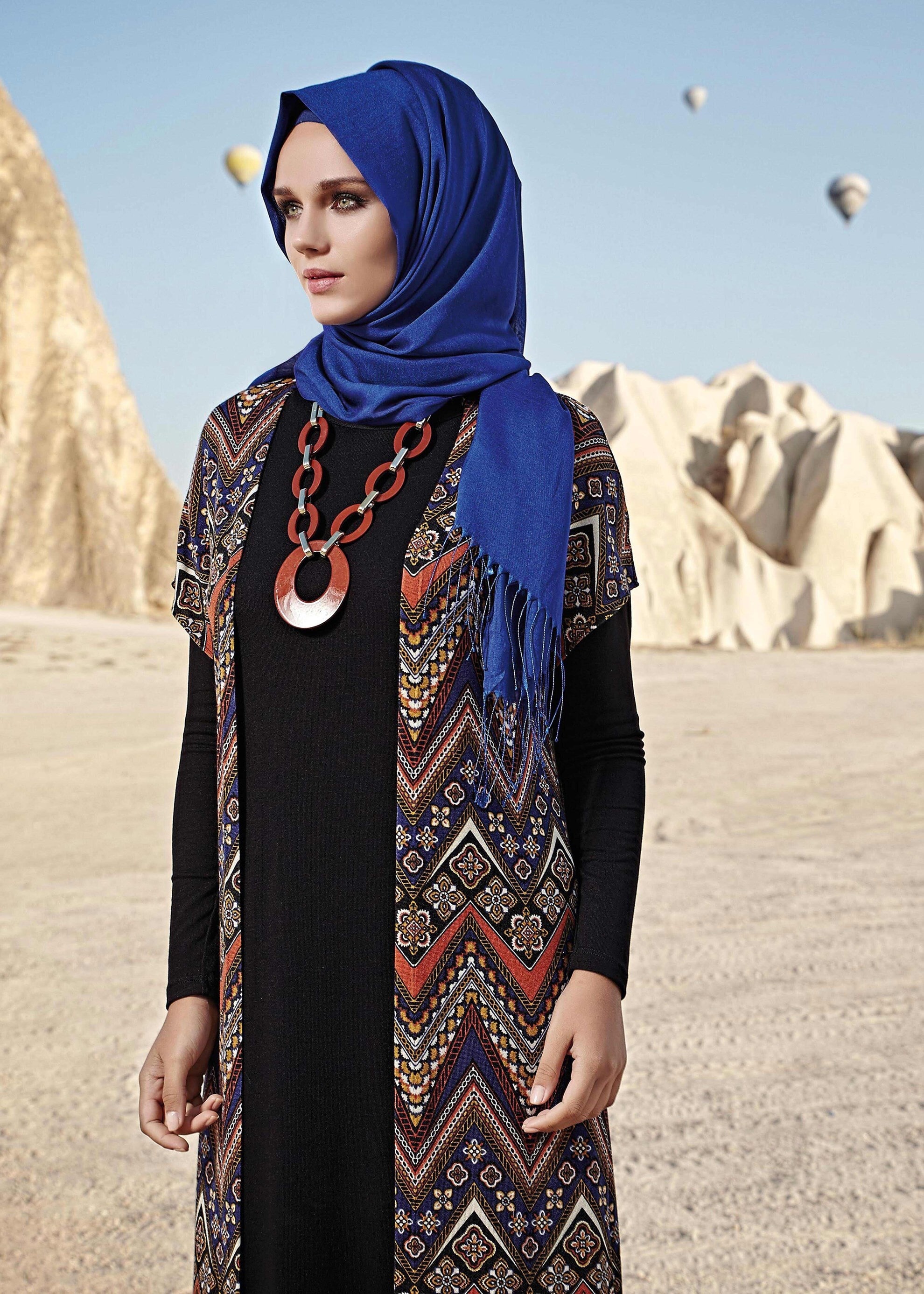 Tesettür giyim TURUNCU 4102 Emina Tesettür Yelek