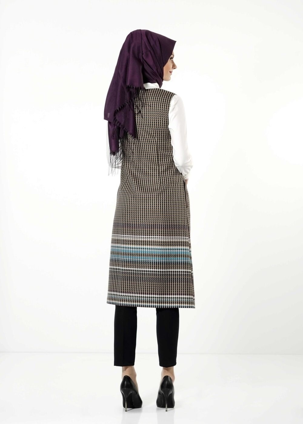 Tesettür giyim KAHVE 4153 YELEK