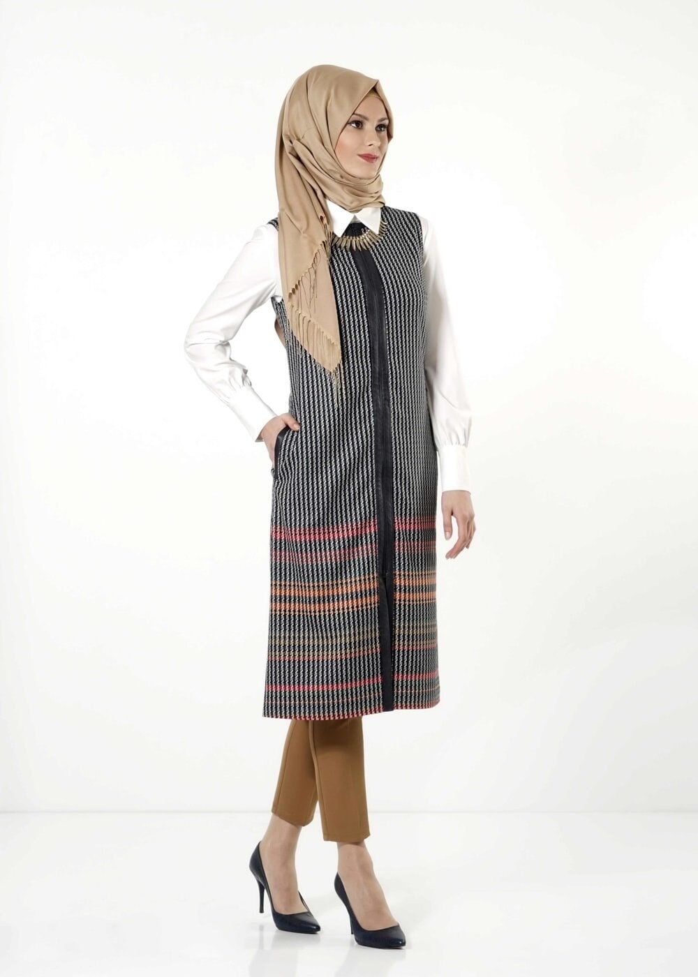 Tesettür giyim LACİVERT 4153 YELEK