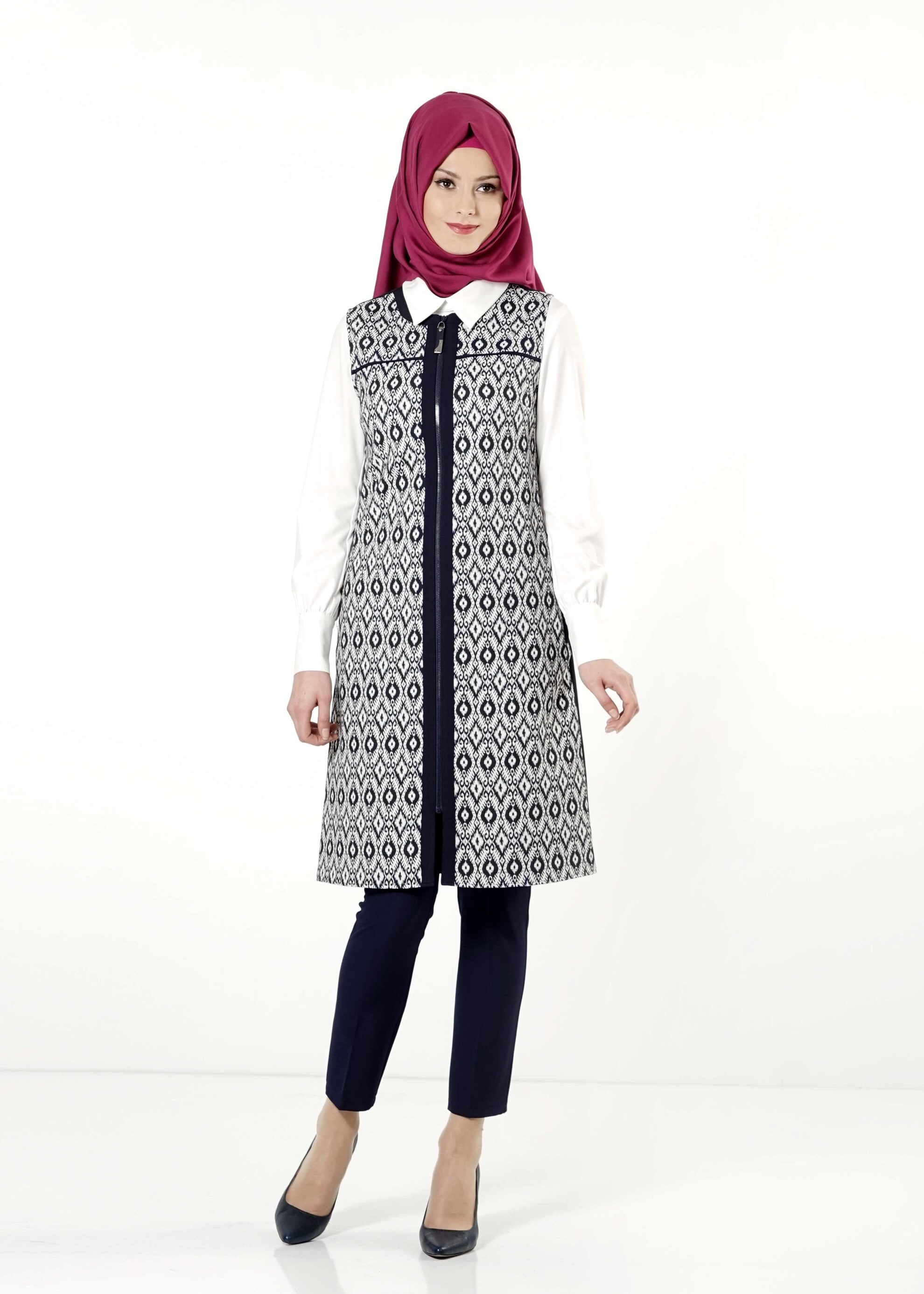 Tesettür giyim LACİVERT 4155 YELEK 