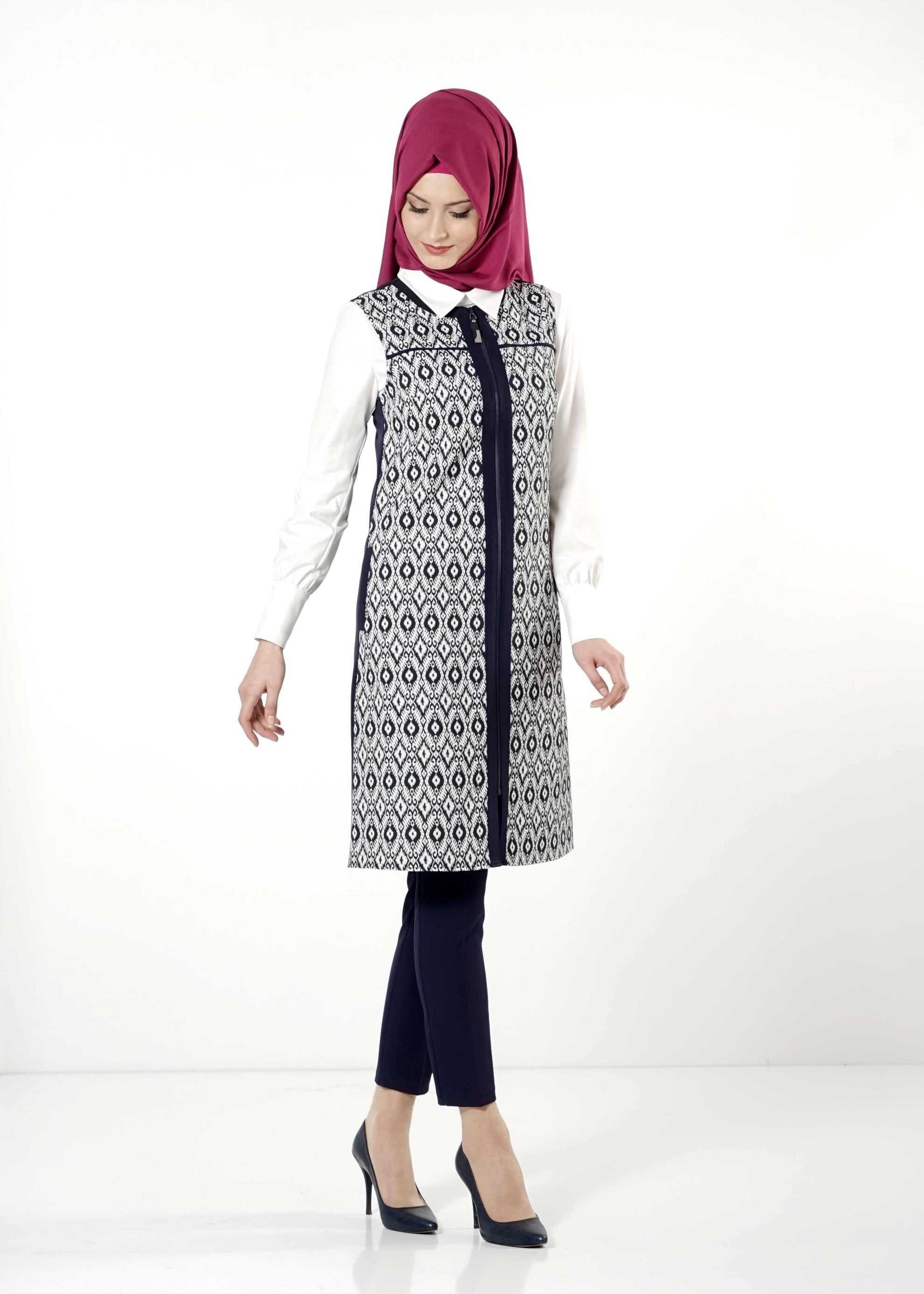Tesettür giyim LACİVERT 4155 YELEK 