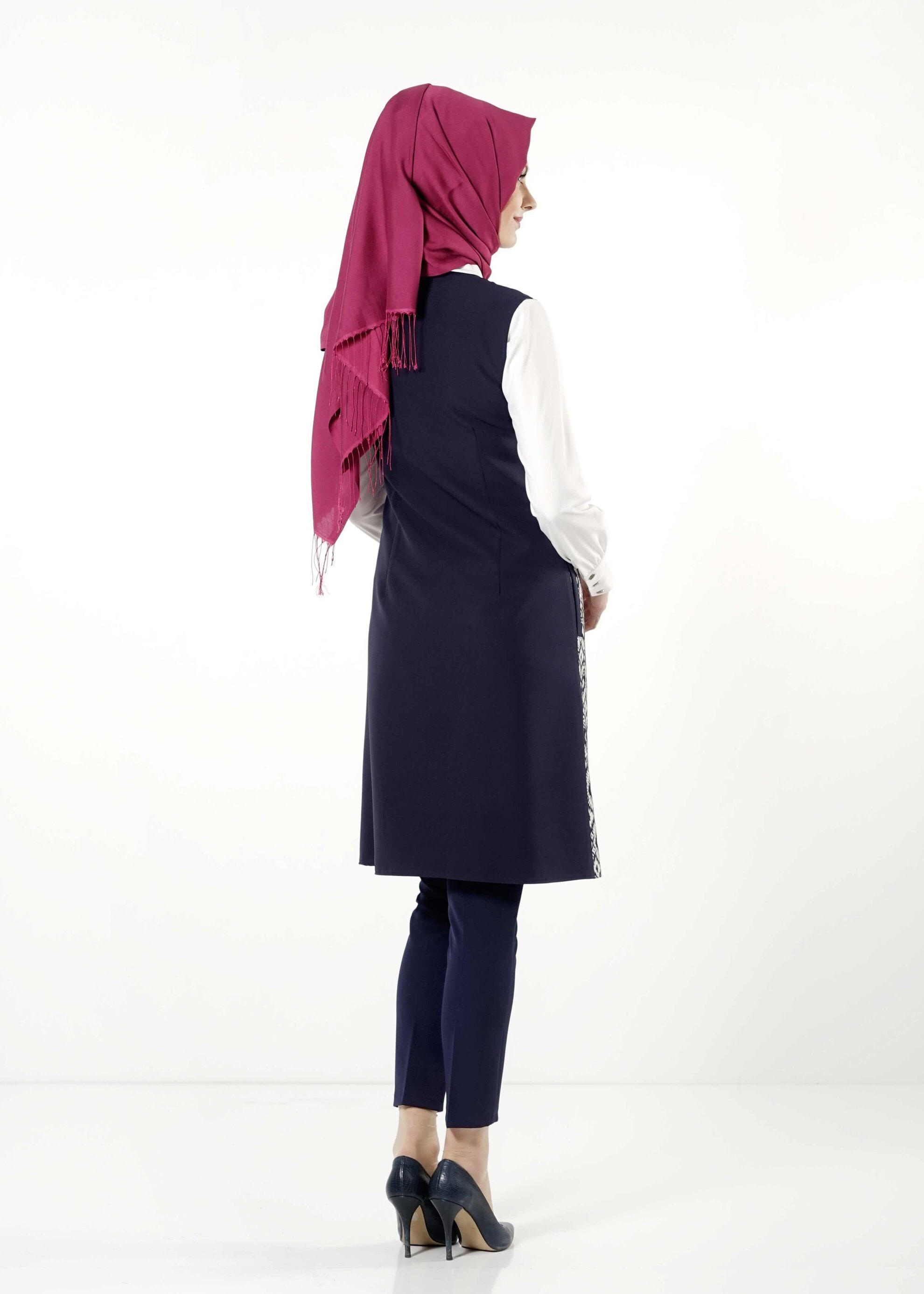 Tesettür giyim LACİVERT 4155 YELEK 