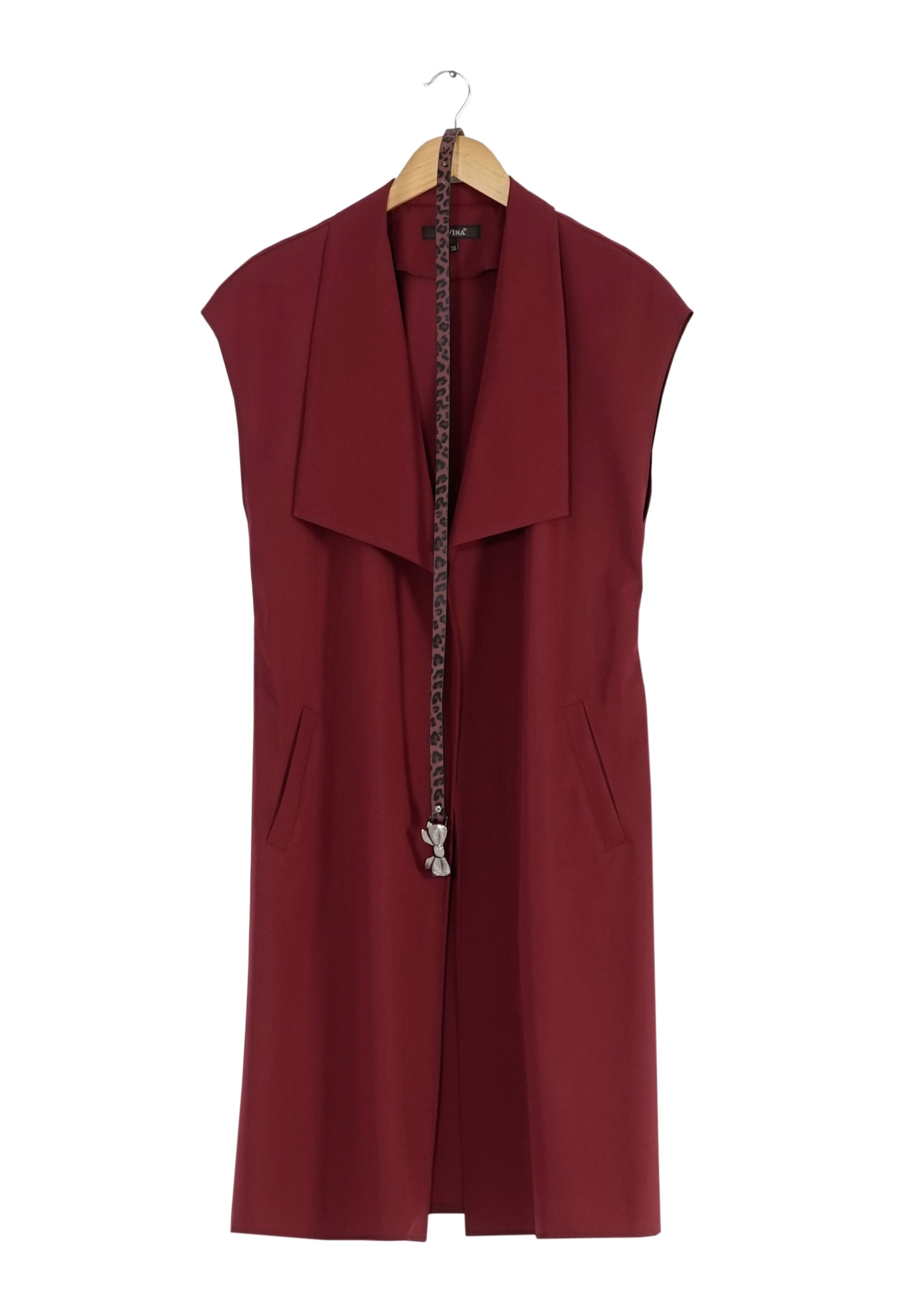 Tesettür giyim BORDO CEPLİ YELEK 4158 