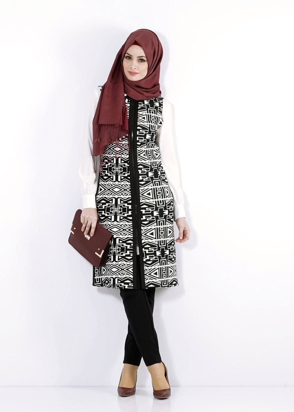 Tesettür giyim SİYAH 4164 Dalgıç Tesettür Yelek