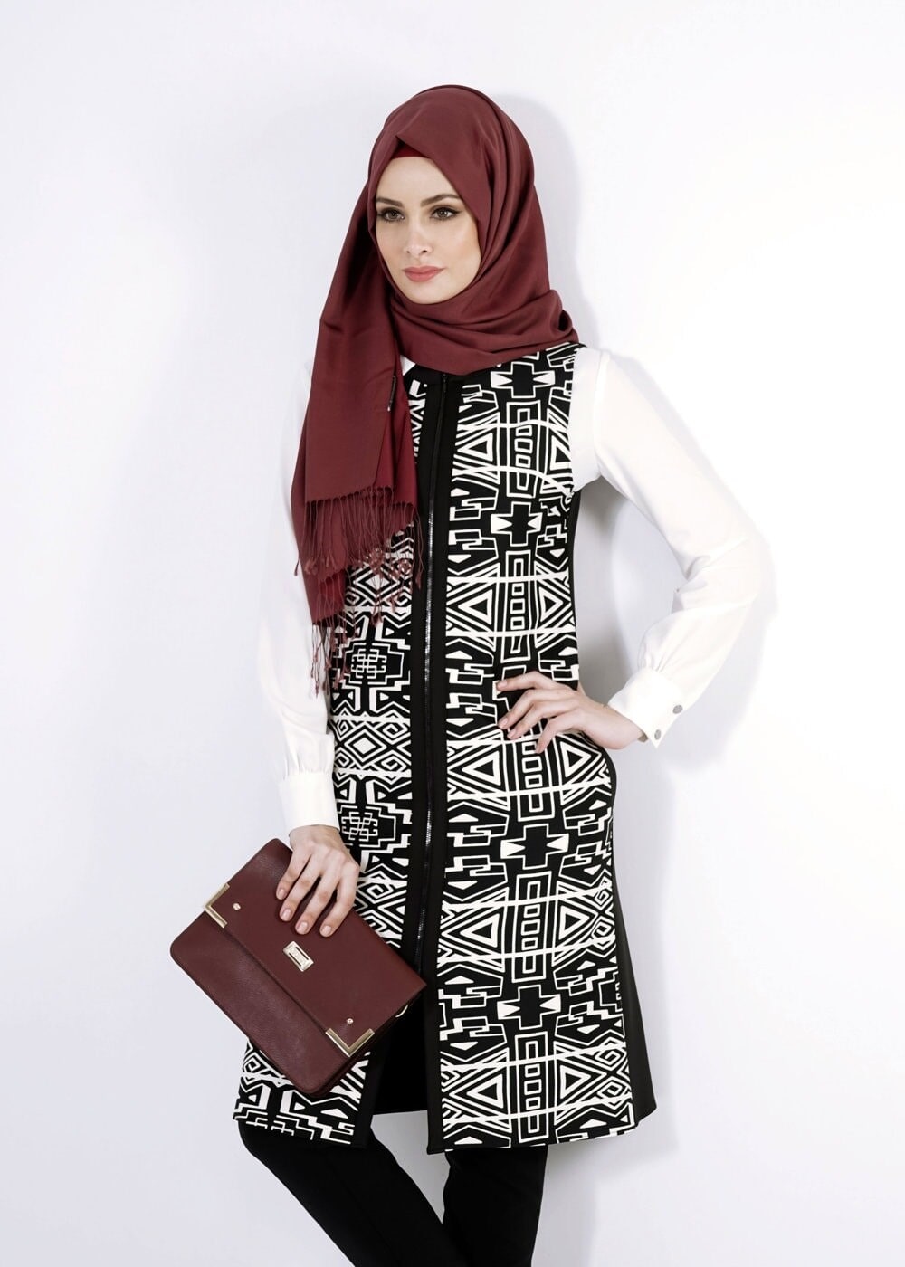 Tesettür giyim SİYAH 4164 Dalgıç Tesettür Yelek