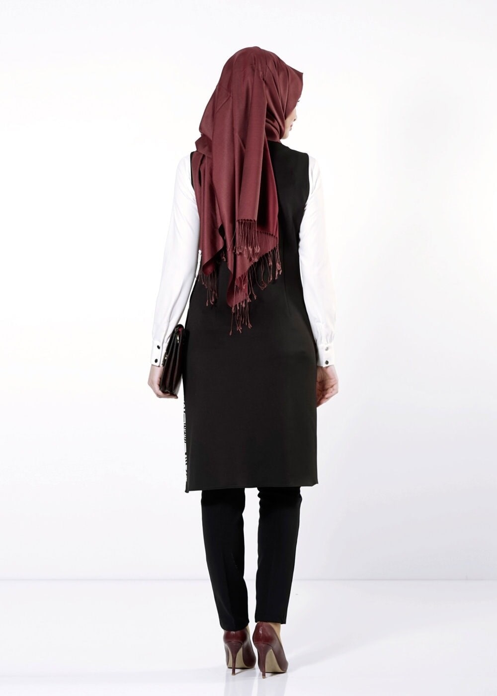 Tesettür giyim SİYAH 4164 Dalgıç Tesettür Yelek