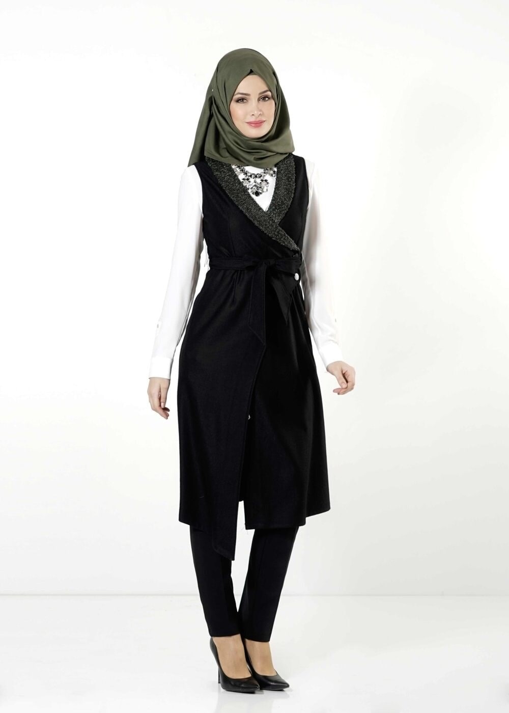 Tesettür giyim SİYAH 4171 YELEK