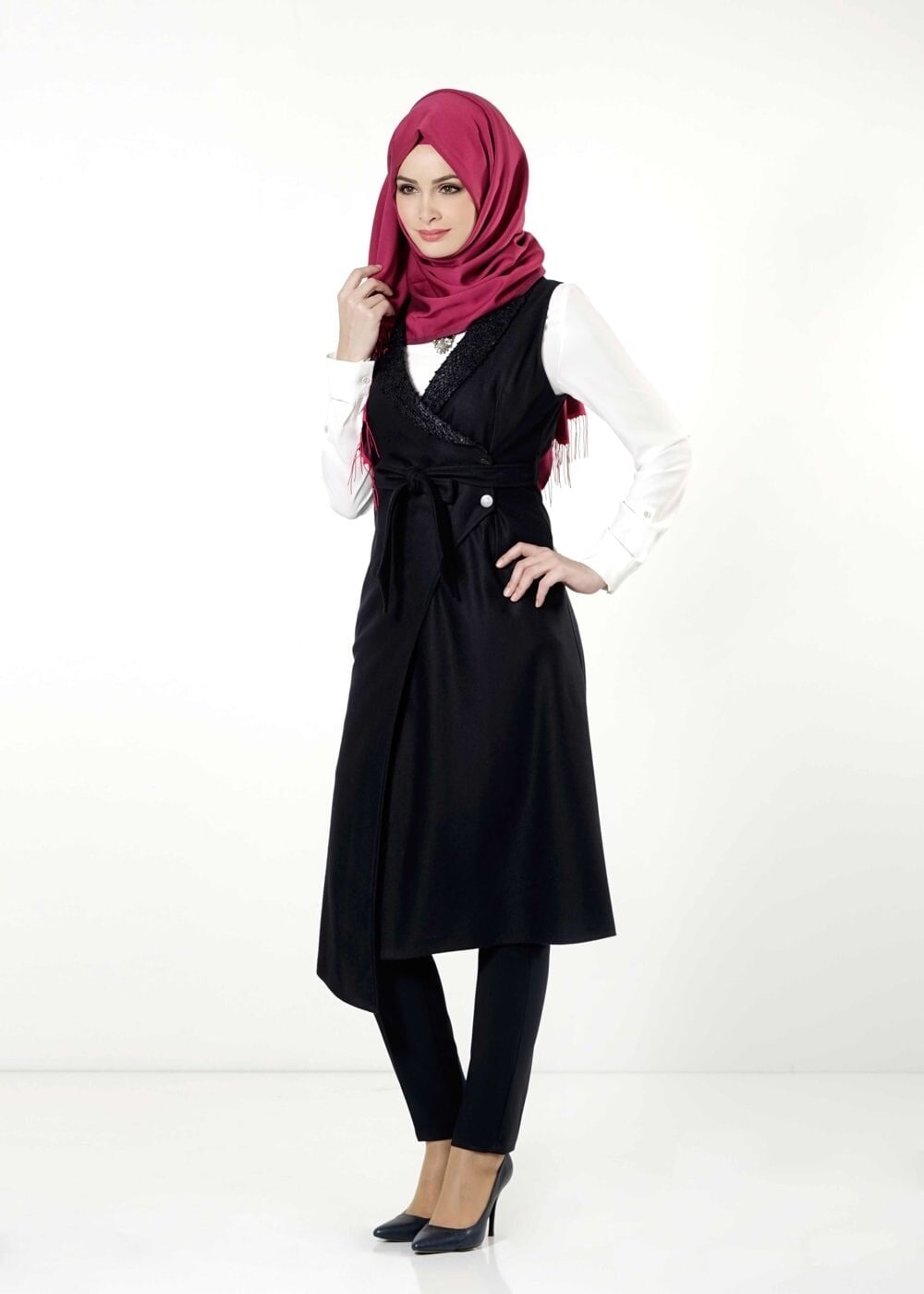 Tesettür giyim LACİVERT 4171 YELEK