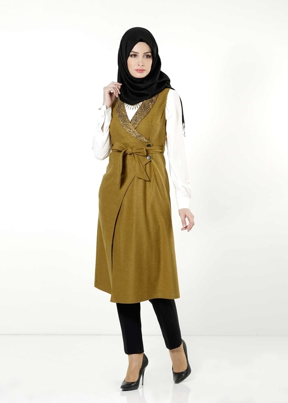Tesettür giyim YEŞİL 4171 YELEK