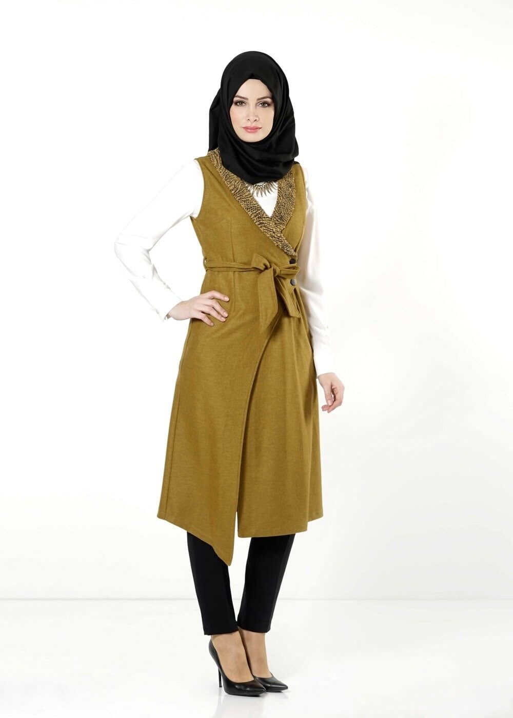 Tesettür giyim YEŞİL 4171 YELEK