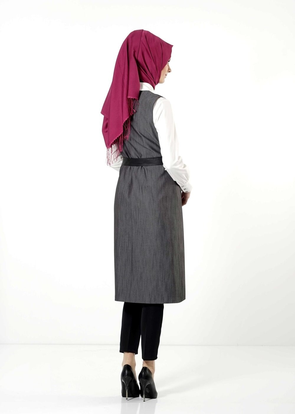 Tesettür giyim SİYAH CEPLİ YELEK 4193 