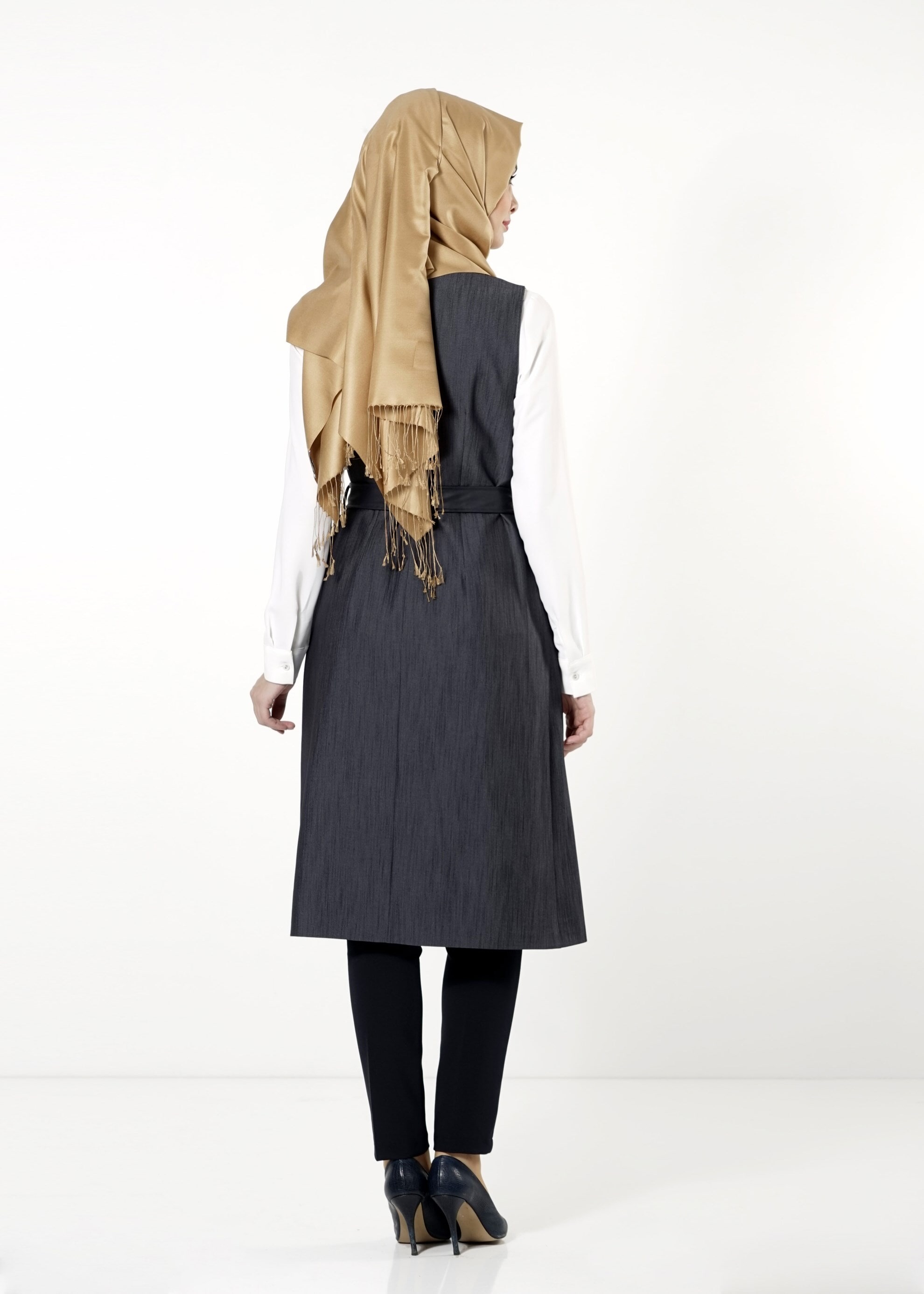 Tesettür giyim LACİVERT CEPLİ YELEK 4193 