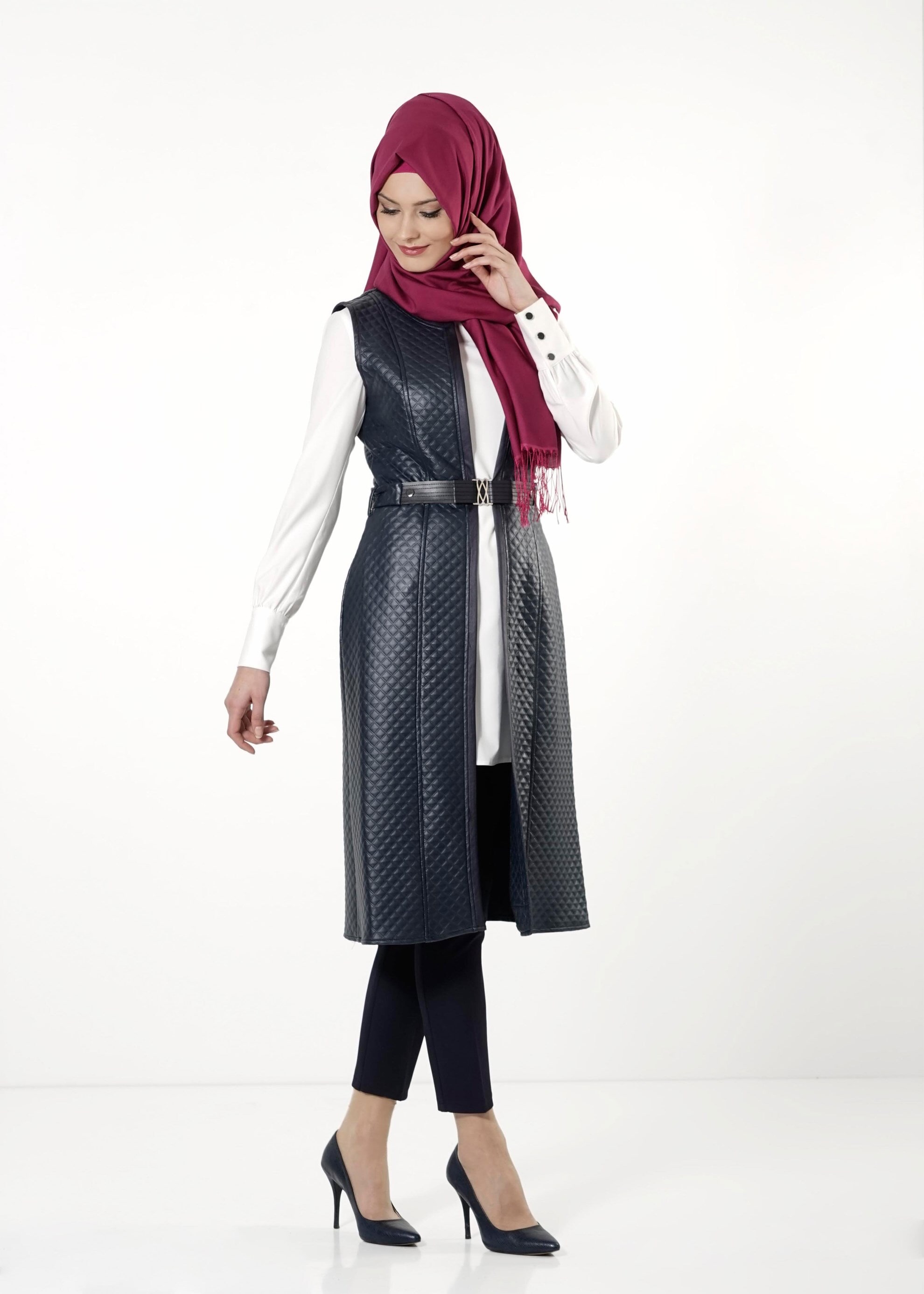 Tesettür giyim LACİVERT 4015-1 YELEK