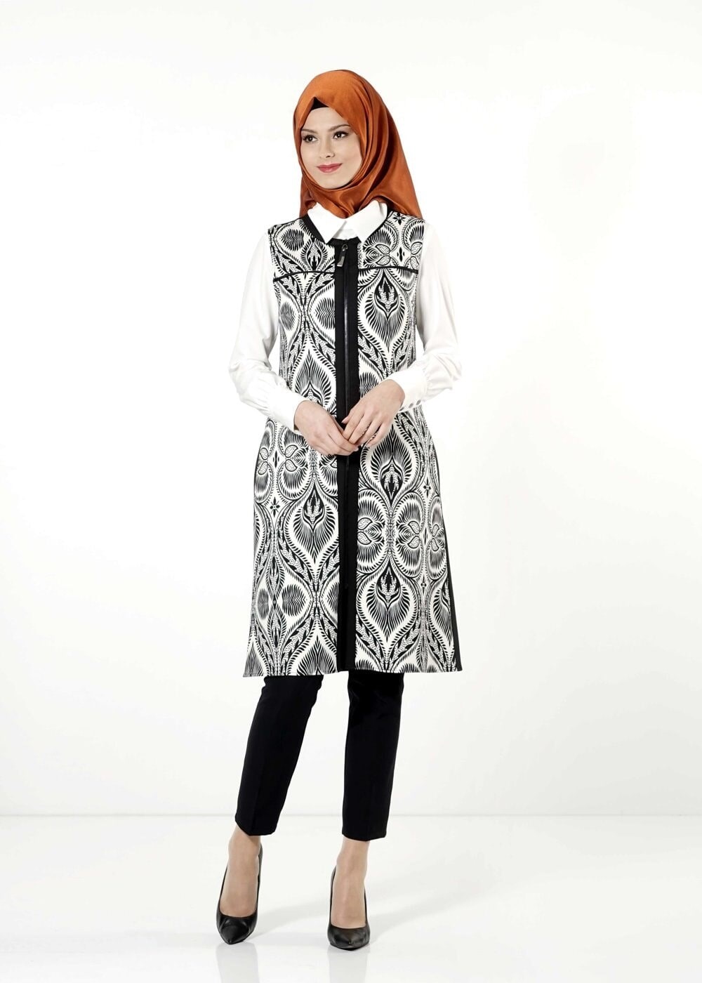 Tesettür giyim SİYAH 4155-1 YELEK